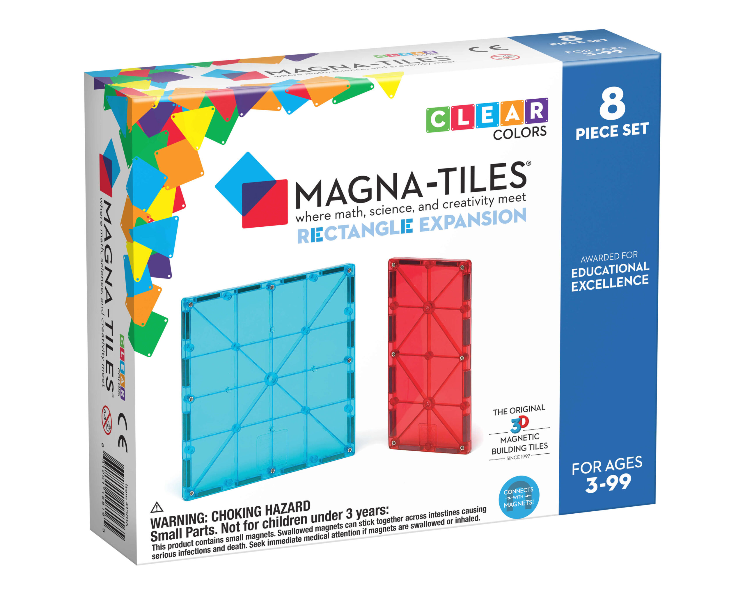 MAGNA-TILES Uitbreidingsset - Rechthoeken - 8 stuks