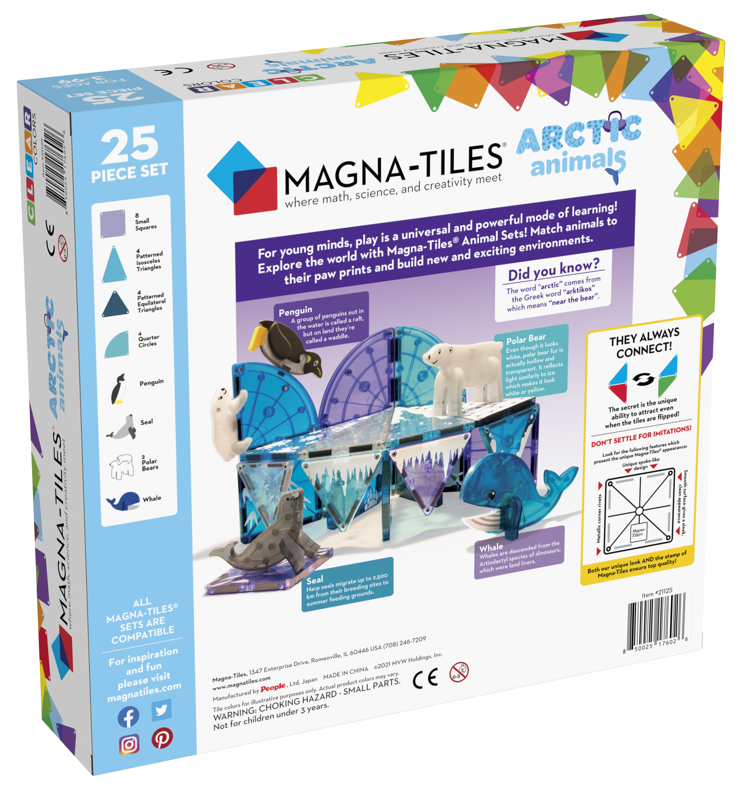 MAGNA-TILES Arctic Animals 25 stuks