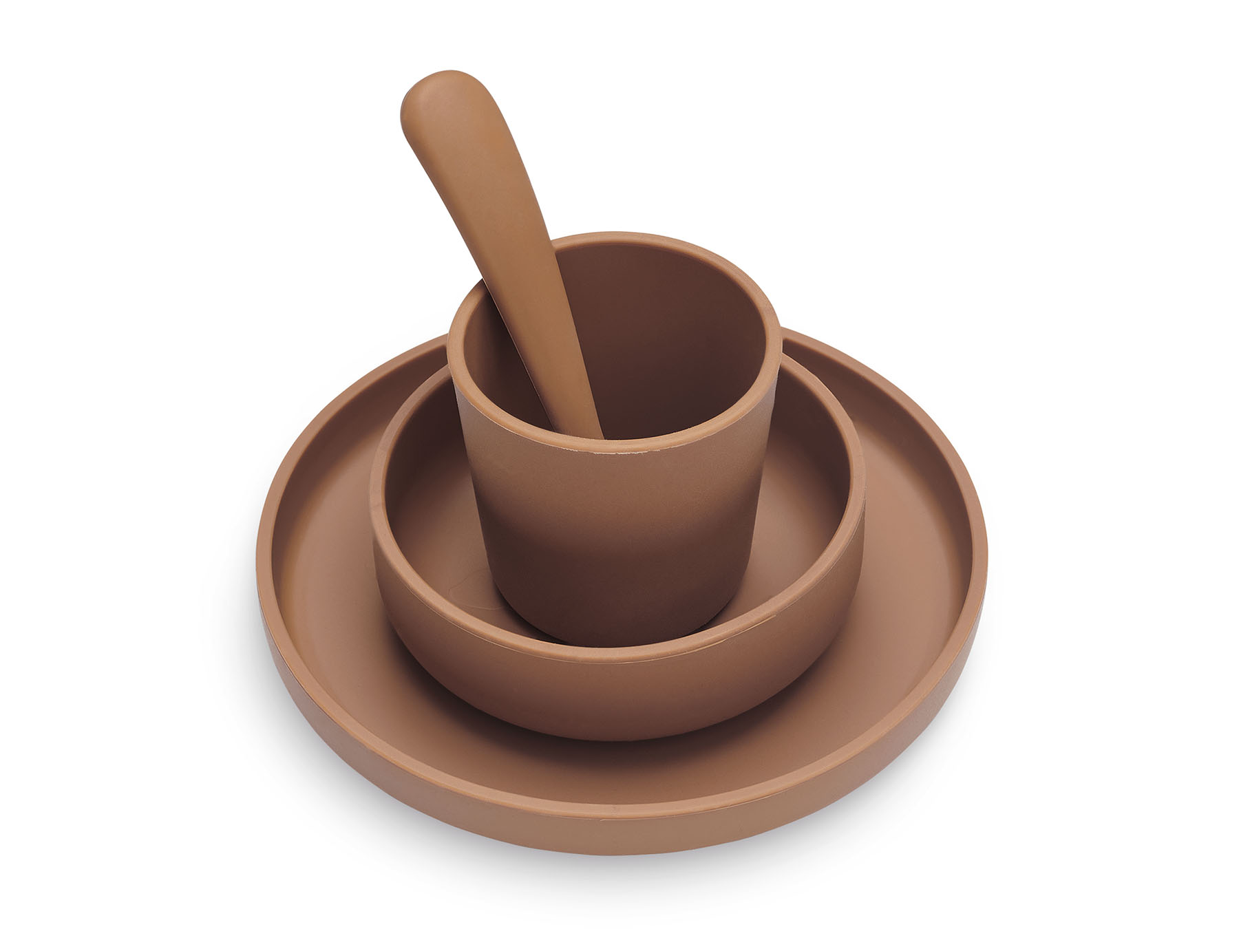 Kinderserviesset Siliconen 4-delig - Caramel