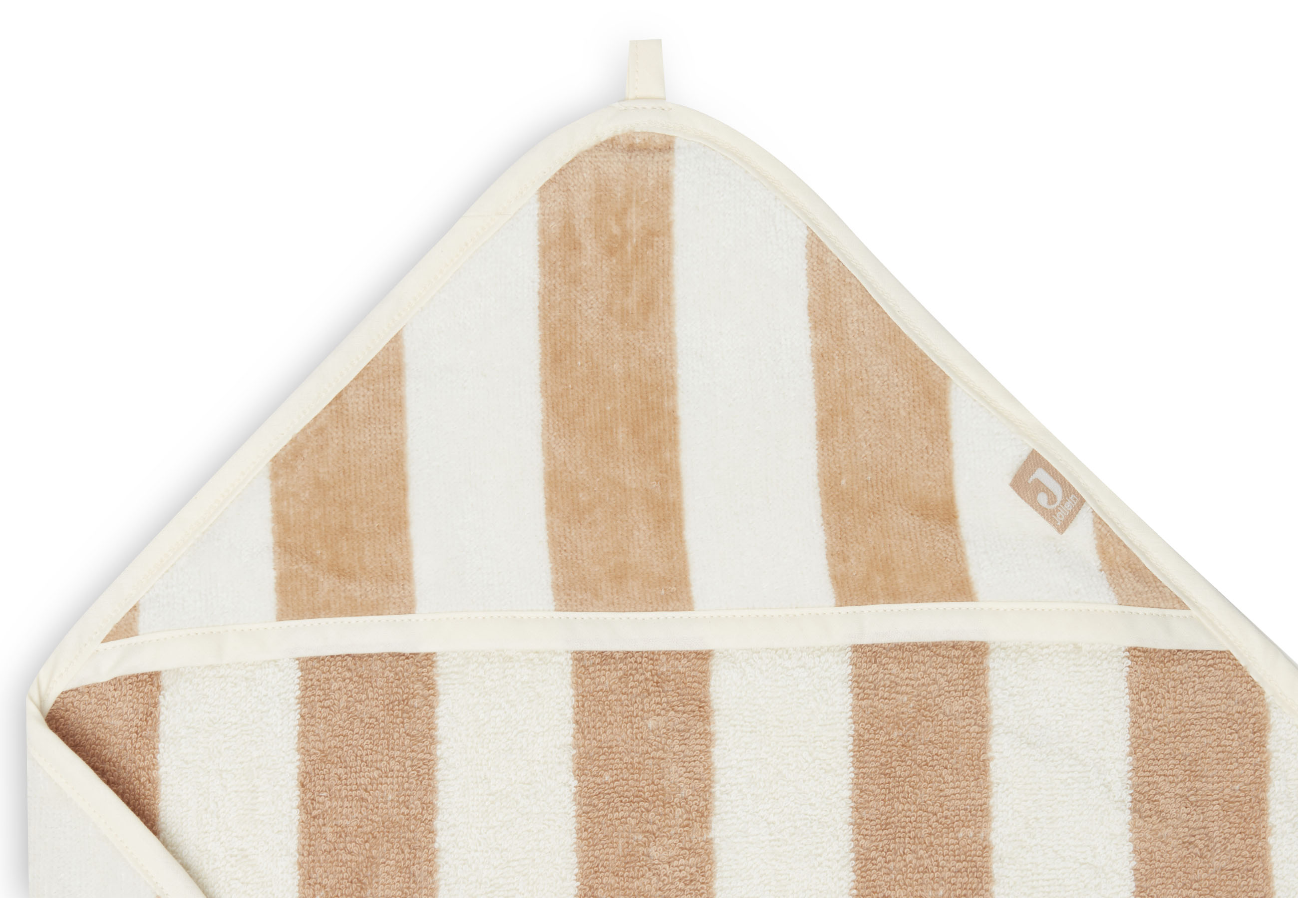 Badcape Stripe Terry - Biscuit - GOTS