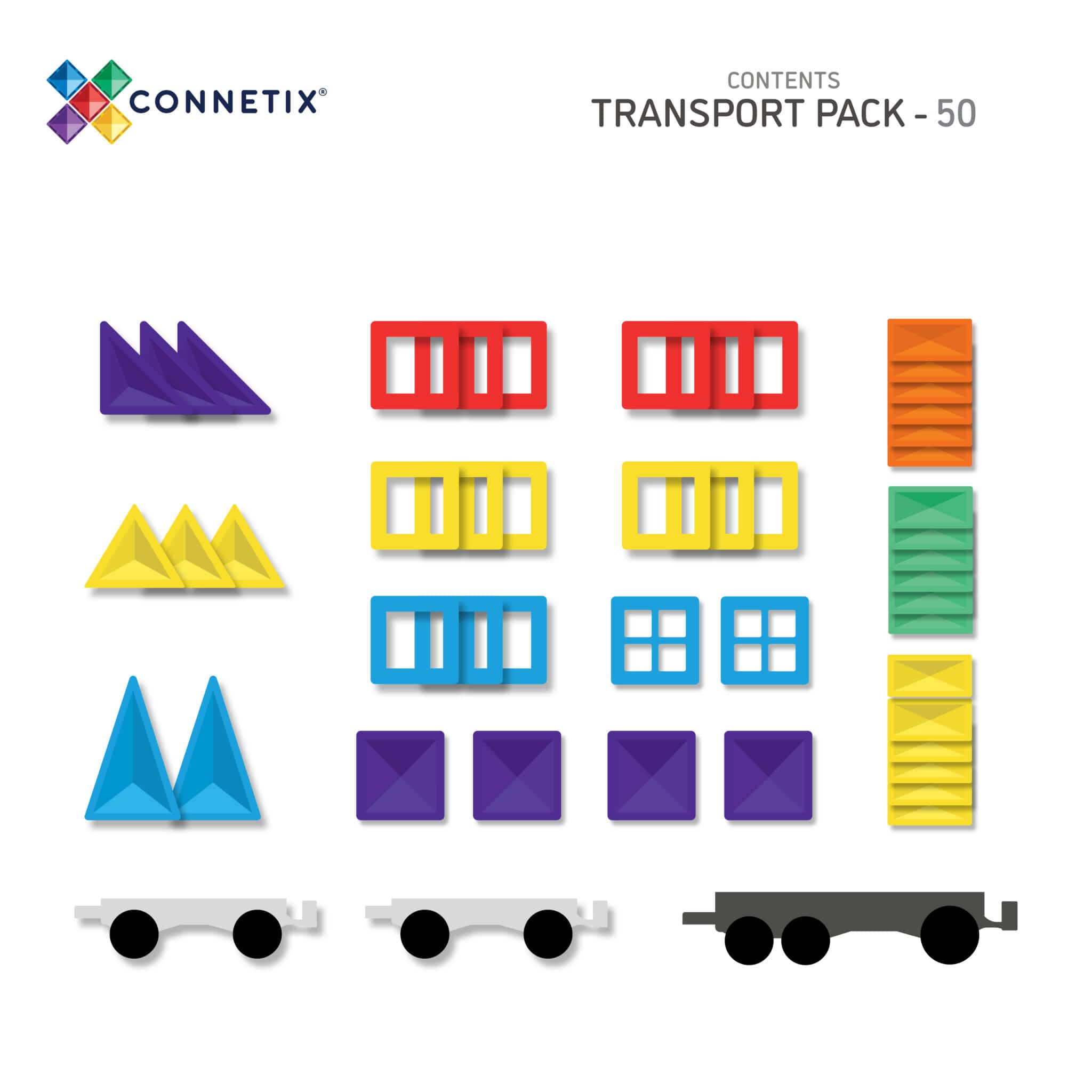 Connetix Rainbow Transport - 50 stuks