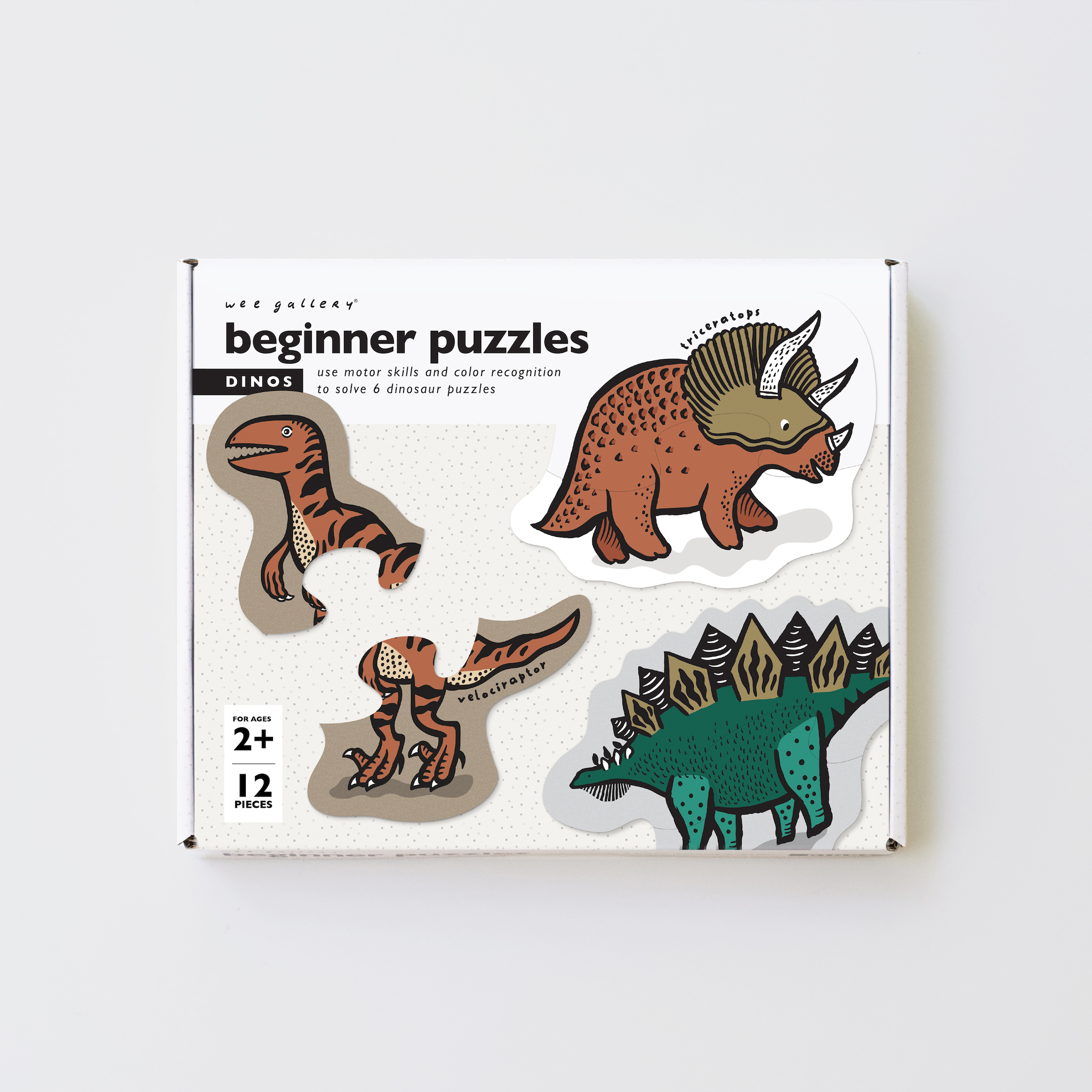 Puzzel dino's beginner (6x2 stukjes)