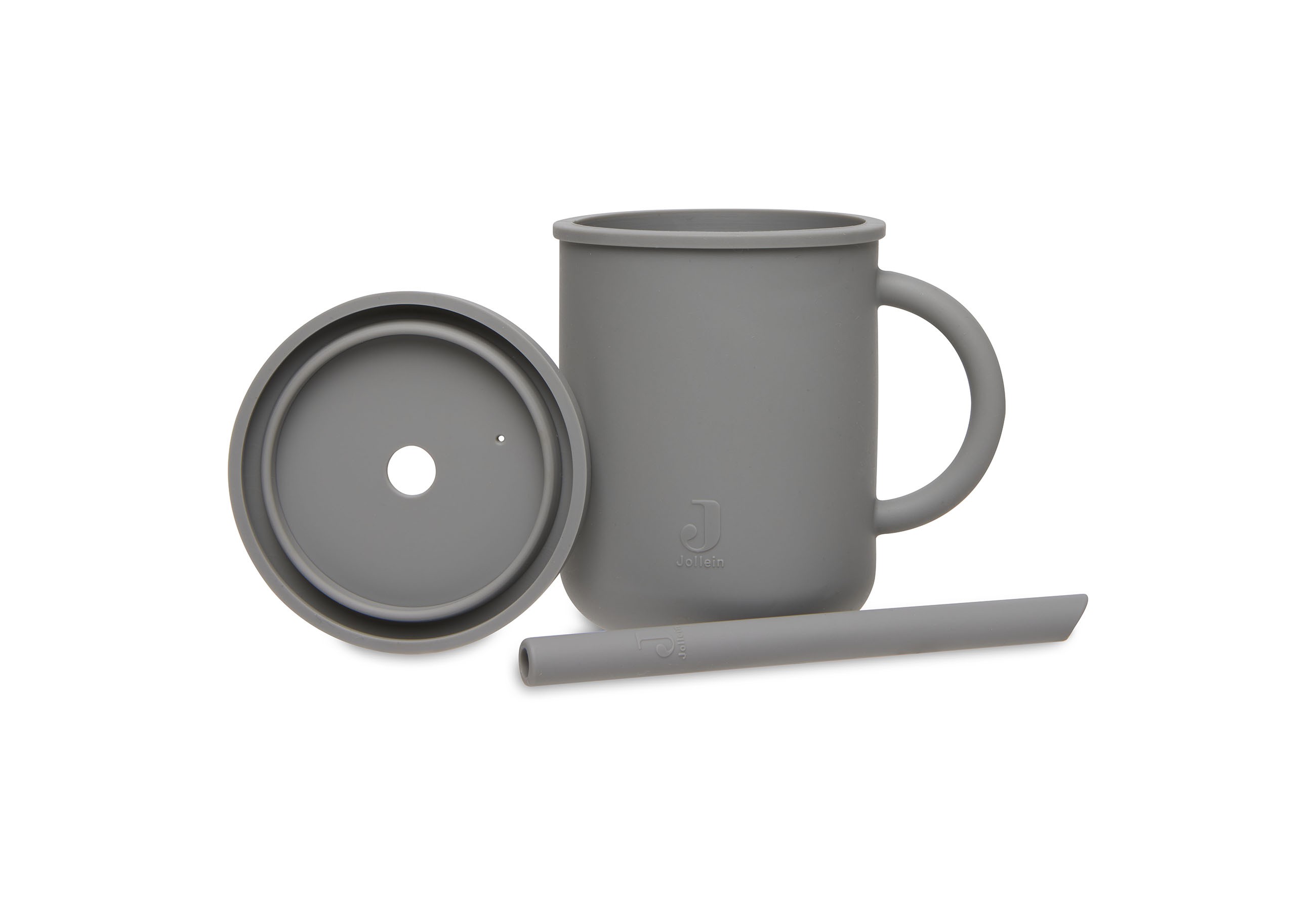 Drinkbeker Met Rietje Siliconen - Storm grey