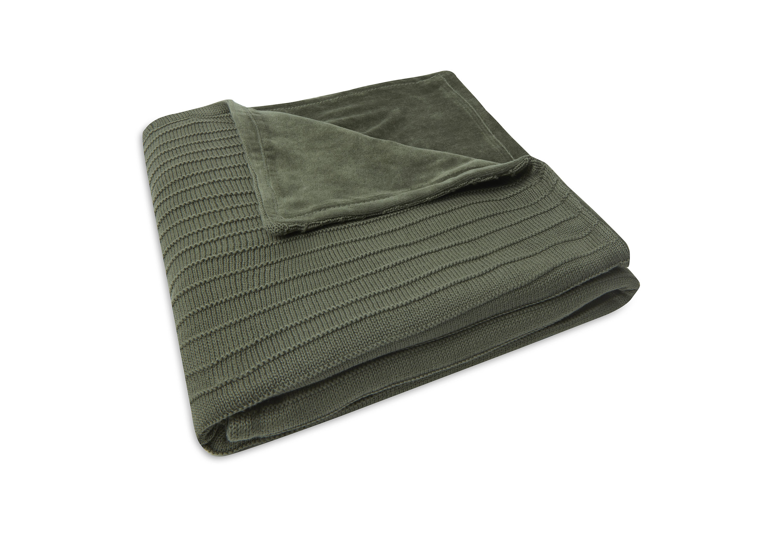 Deken Ledikant Velvet Pure Knit - Leaf green