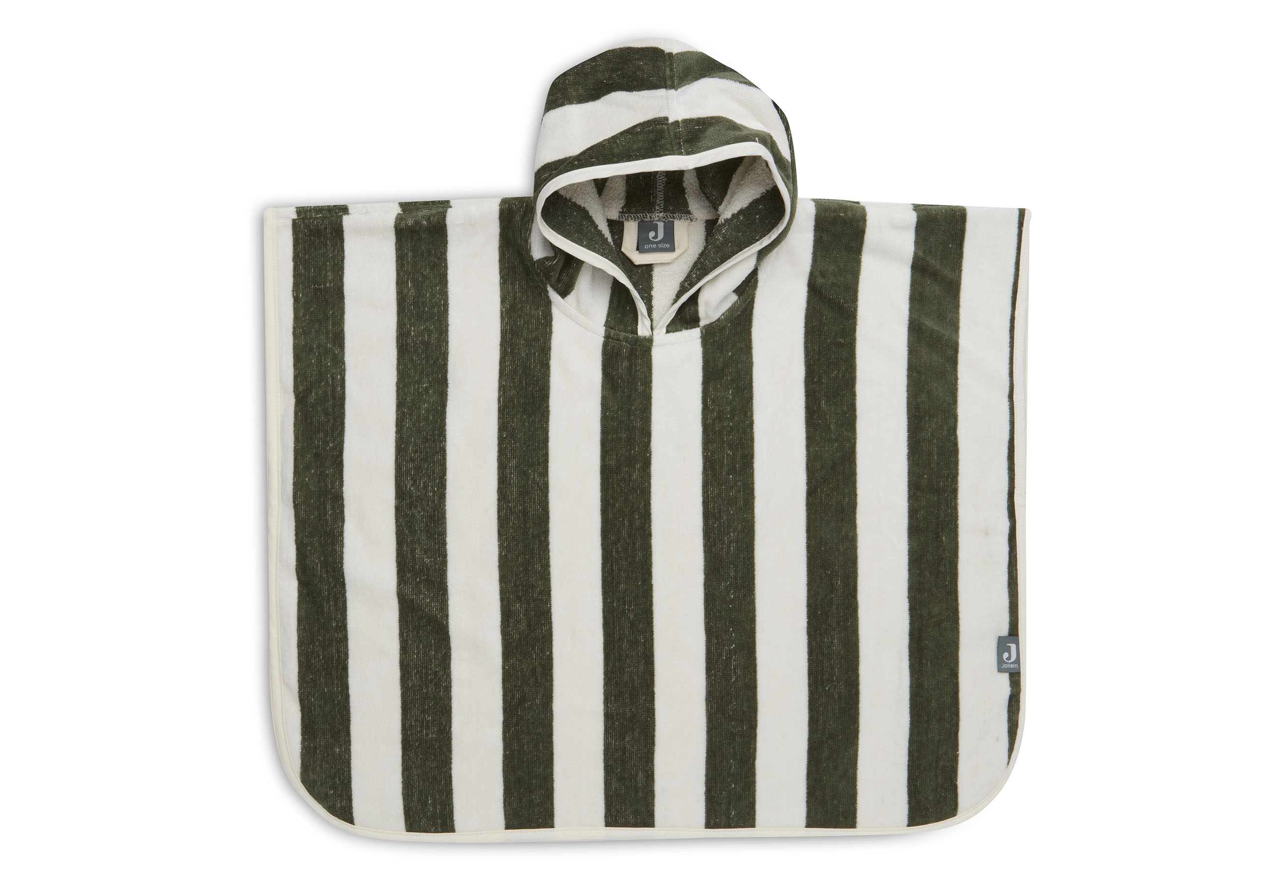Badponcho Stripe Terry - Leaf green - GOTS