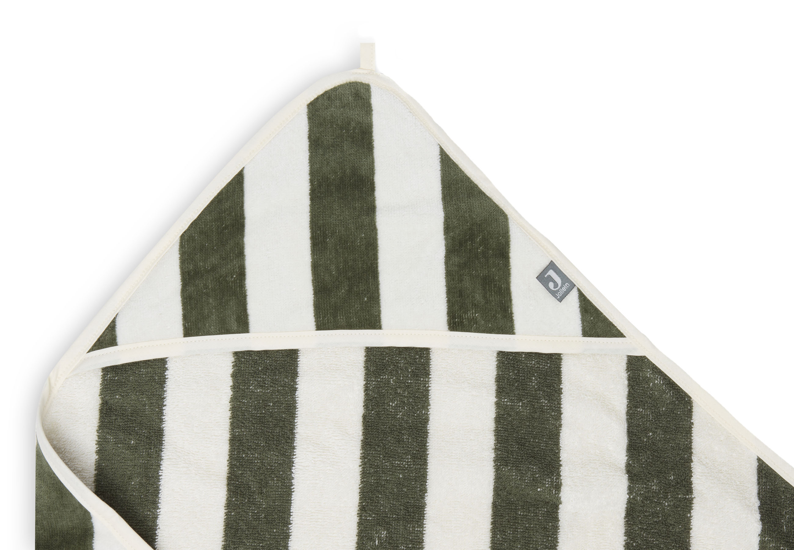 Badcape Stripe Terry - Leaf green - GOTS