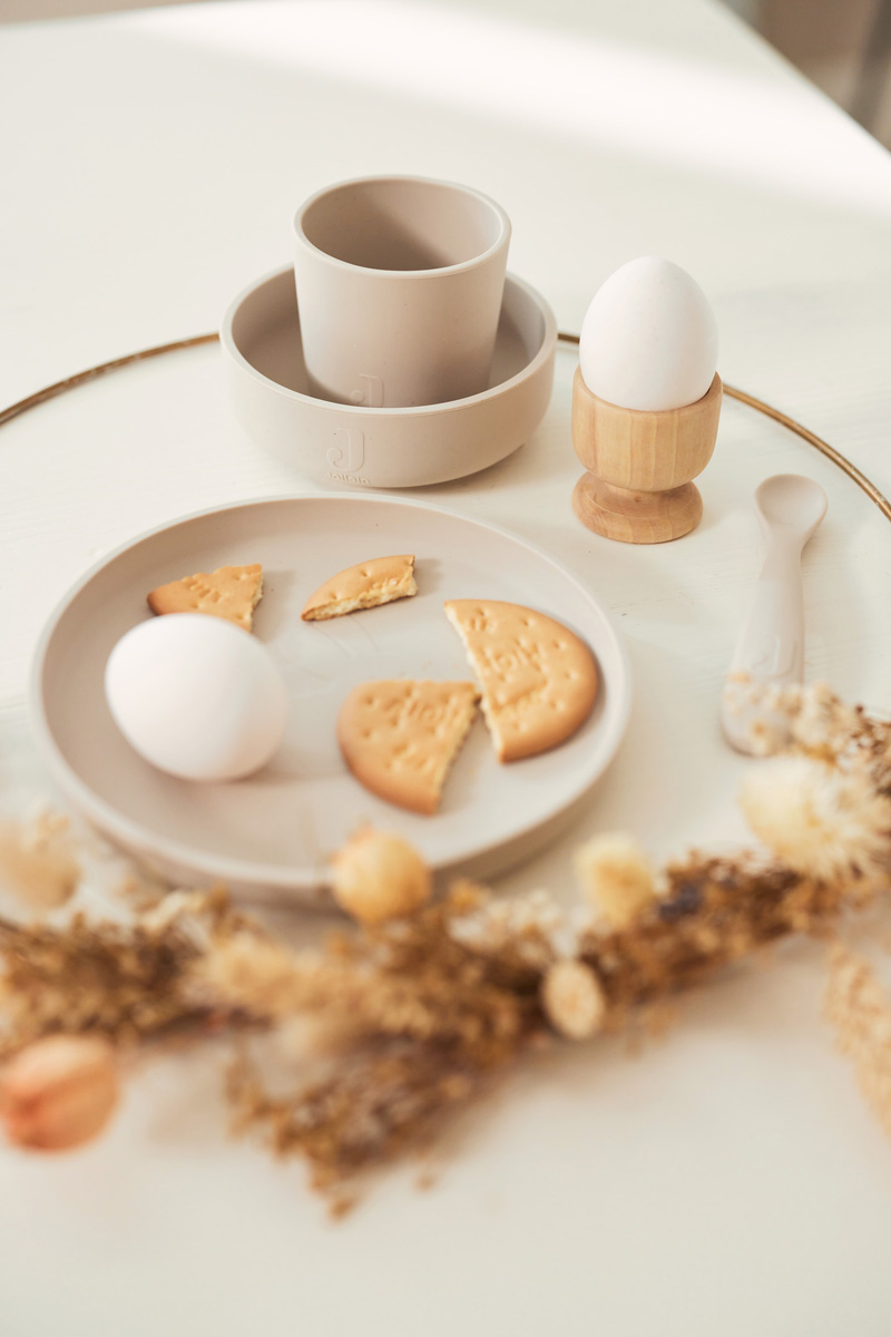 Kinderserviesset Siliconen 4-delig - Nougat