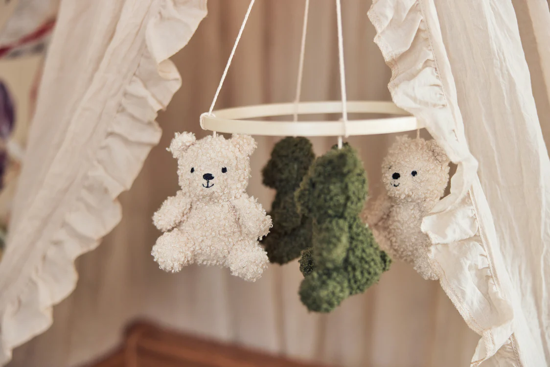 Baby Mobiel Teddy Bear - Leaf green/Naturel