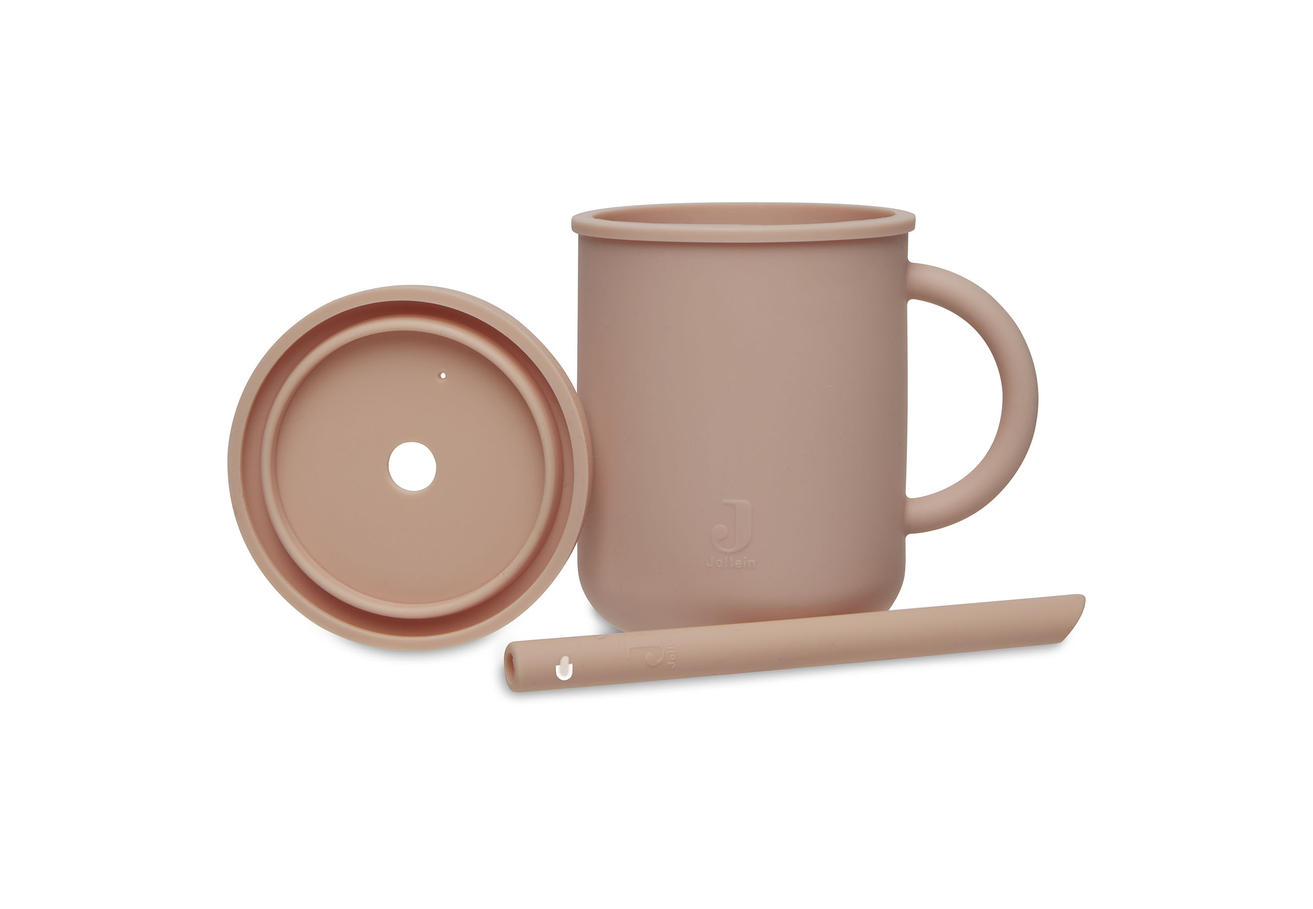 Drinkbeker Met Rietje Siliconen - Pale pink
