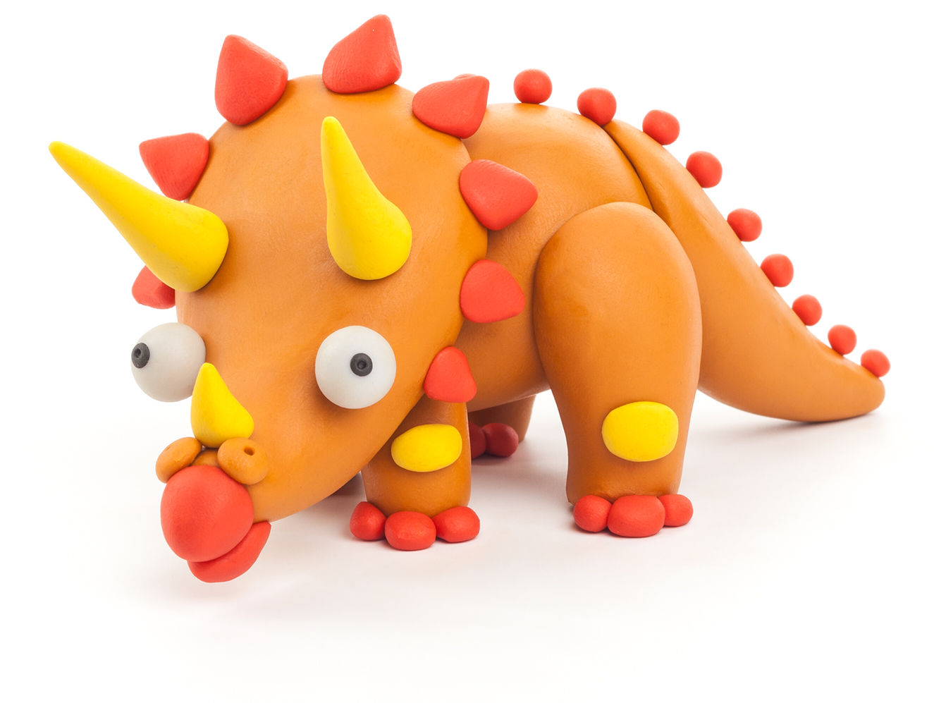 Boetseerklei Dinos - 1 figuur - Triceratops