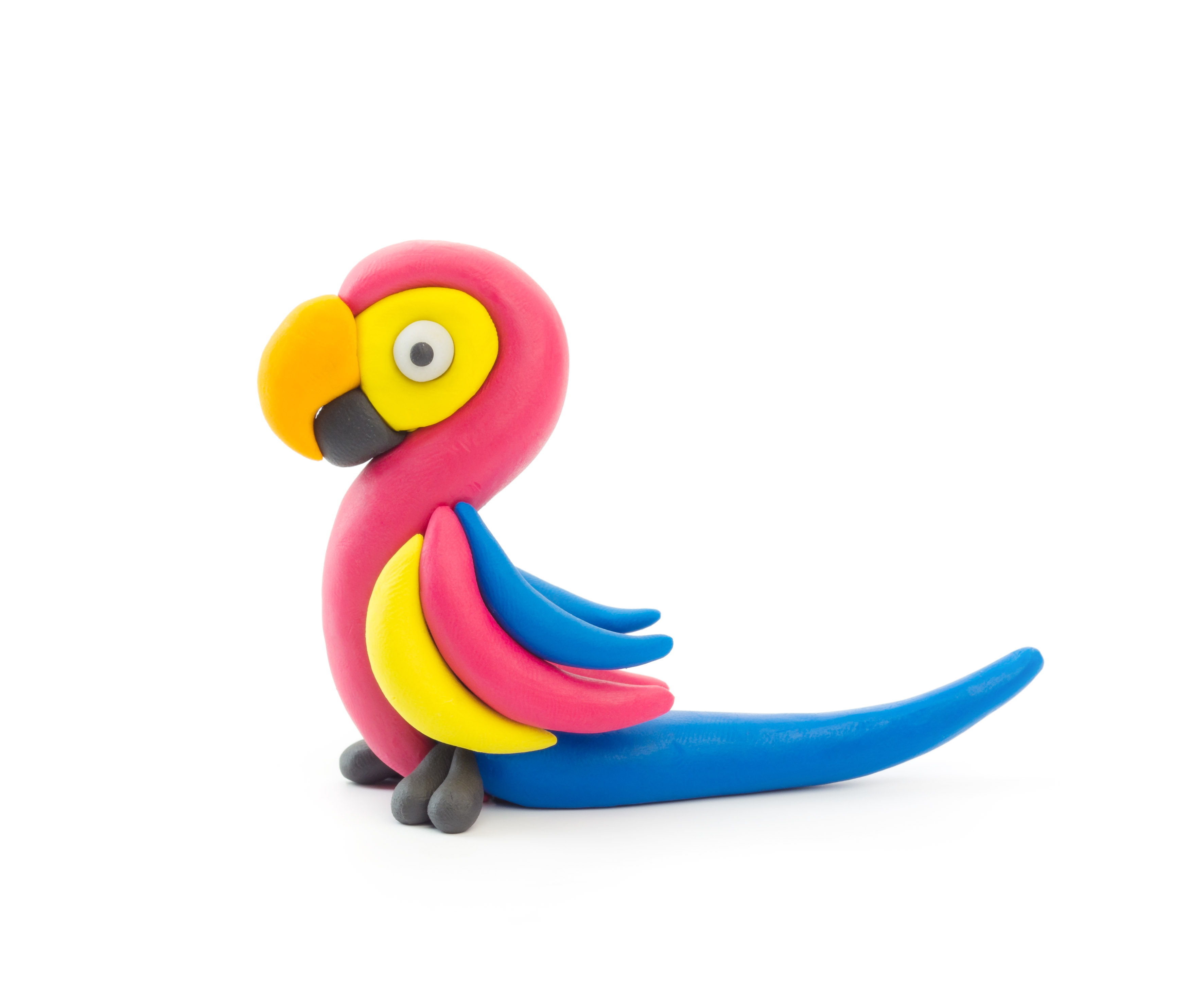 Boetseerklei Vogels - 3 figuren - Papegaai / Fazant / Duif