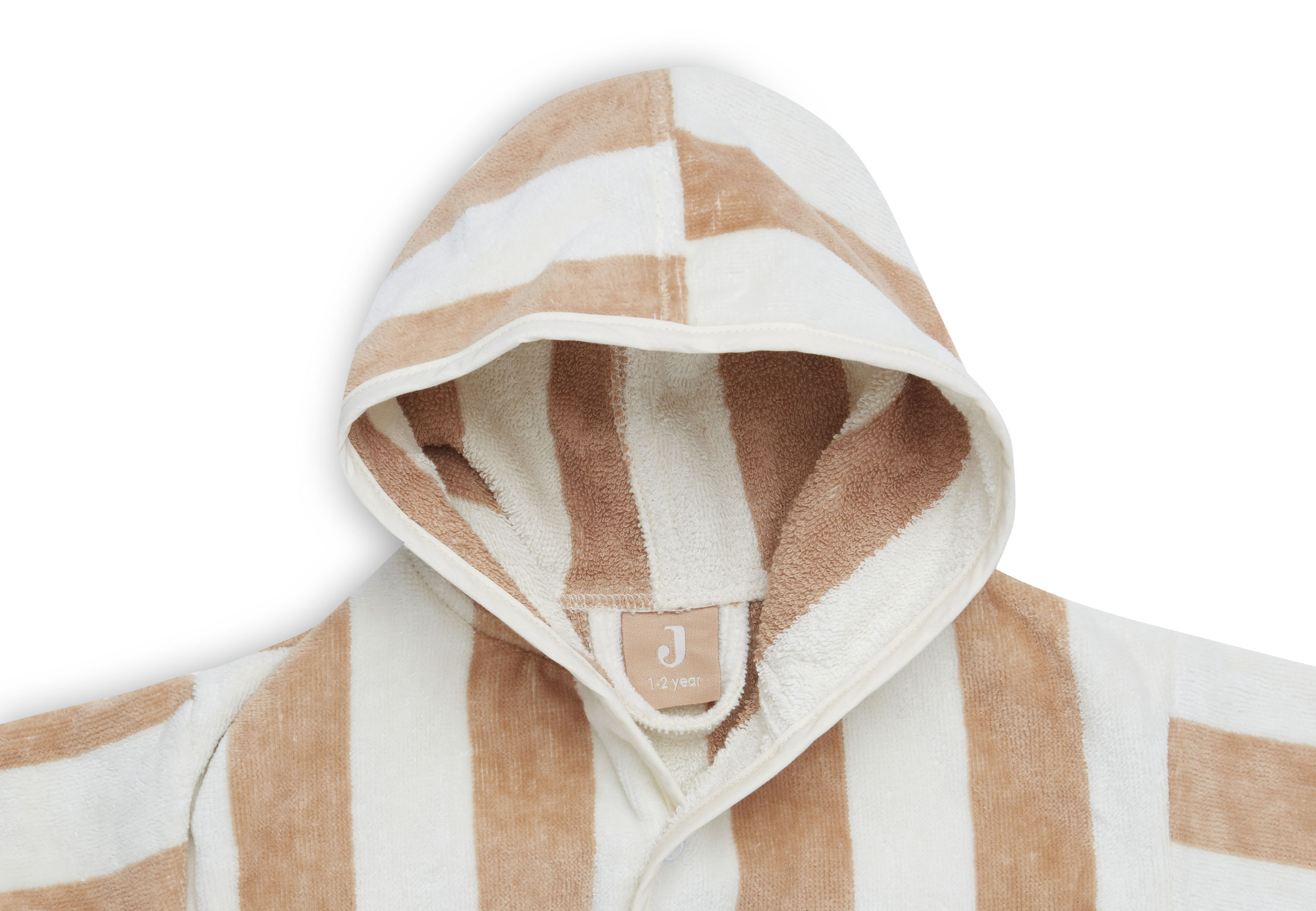 Badjas 3-4 jaar Stripe Terry - Biscuit - GOTS