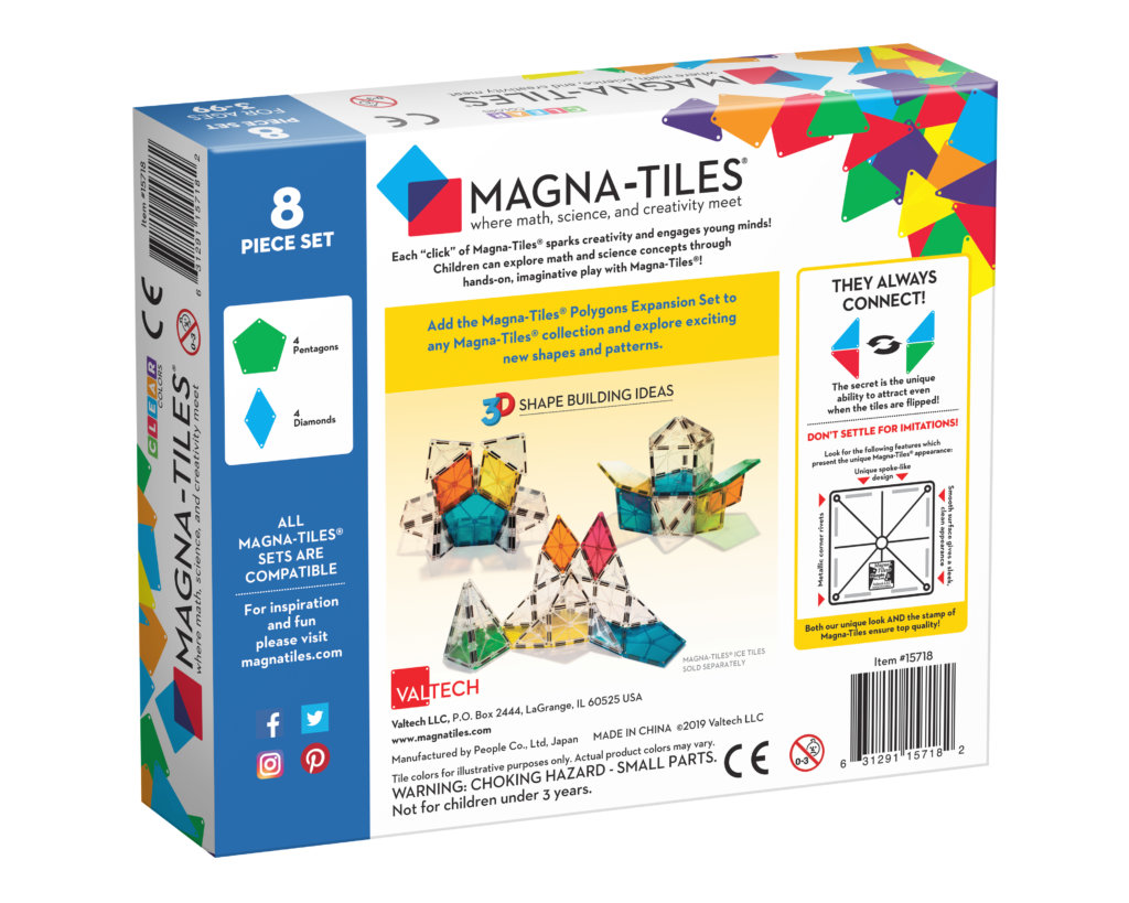 MAGNA-TILES Uitbreidingsset - Veelhoeken - 8 stuks