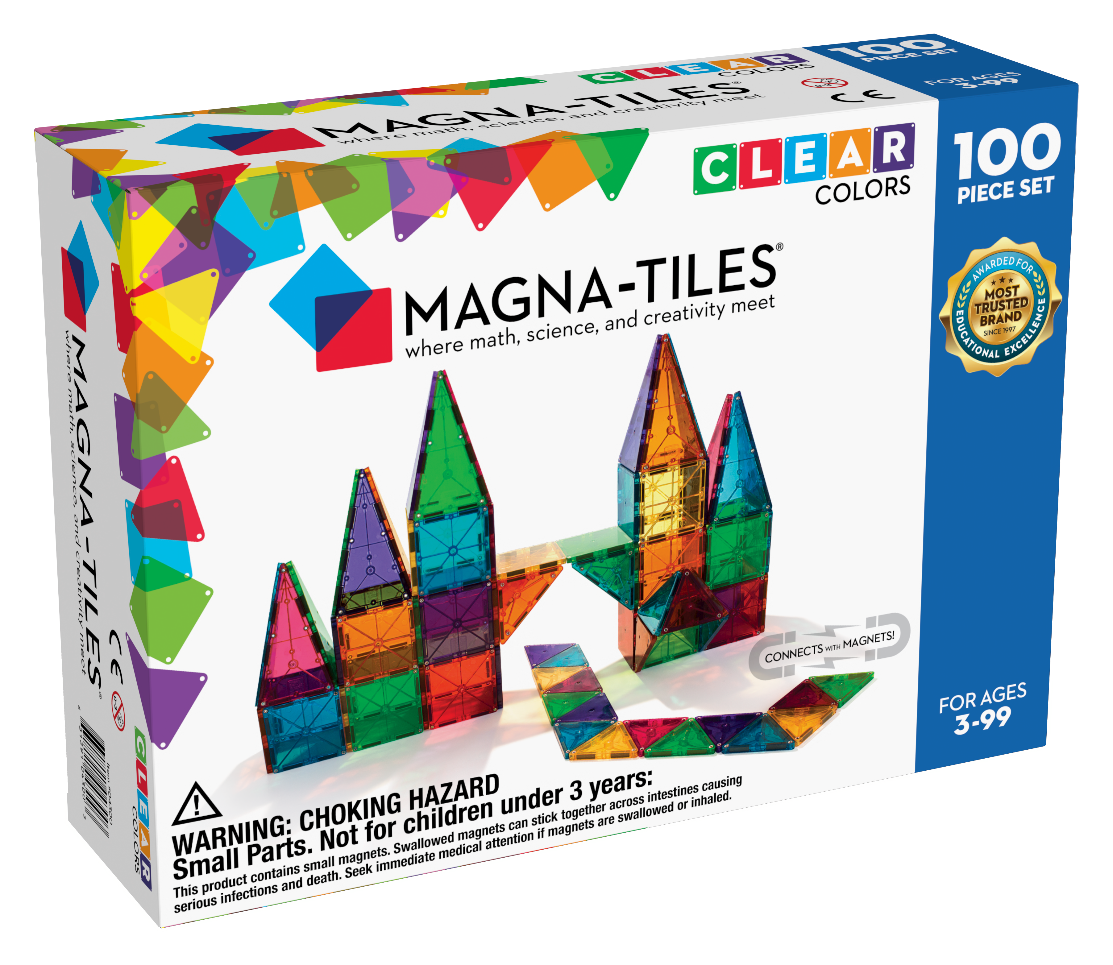 Magna-Tiles Clear Colors 100 stuks 