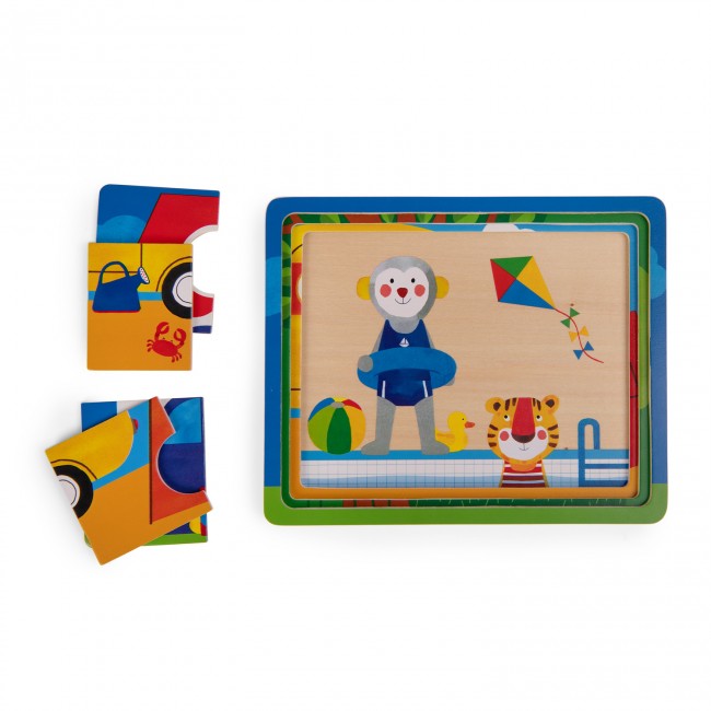 Puzzel met 3 niveaus