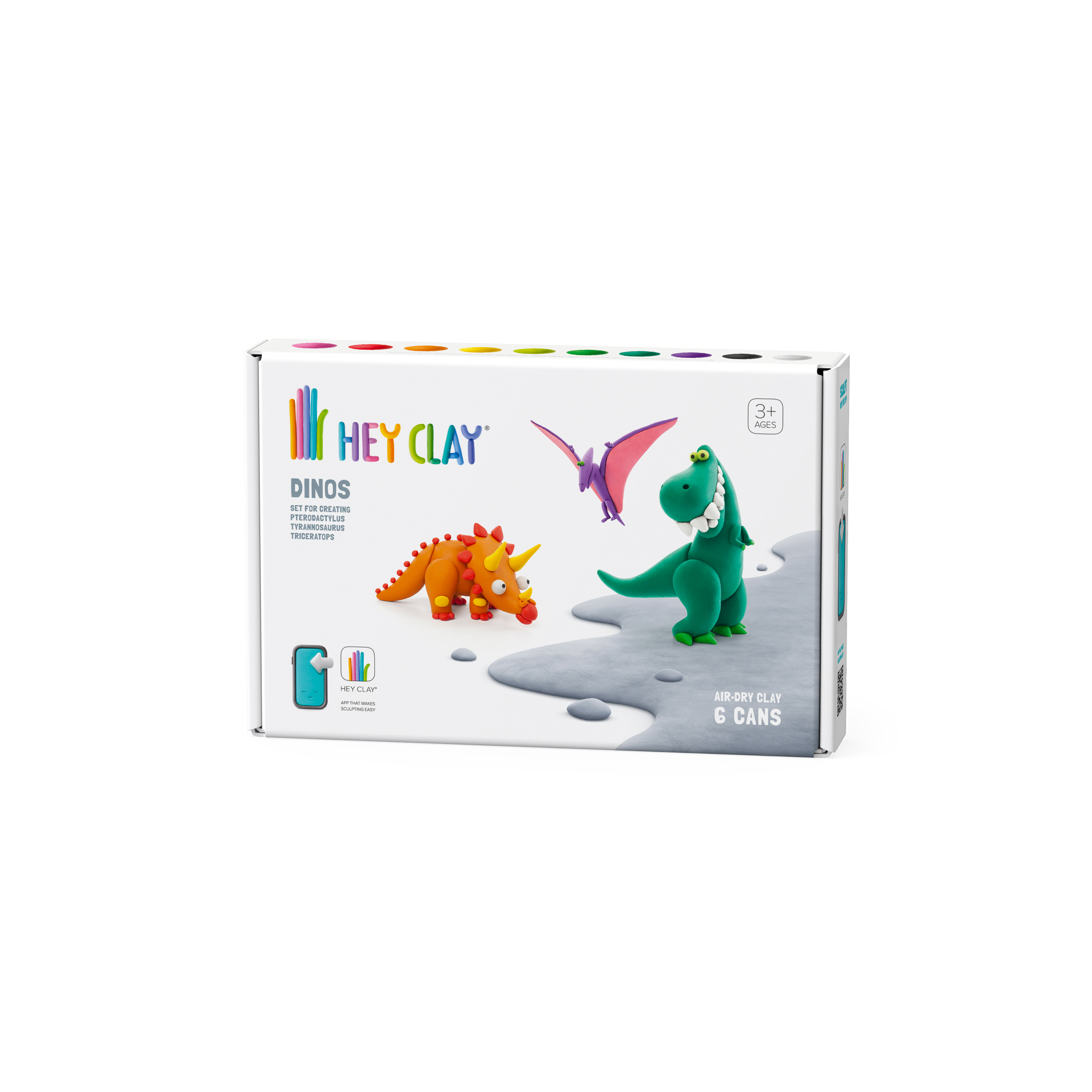 Boetseerklei Dinos - 3 figuren - Pterodactylus / Tyrannosaurus / Triceratops
