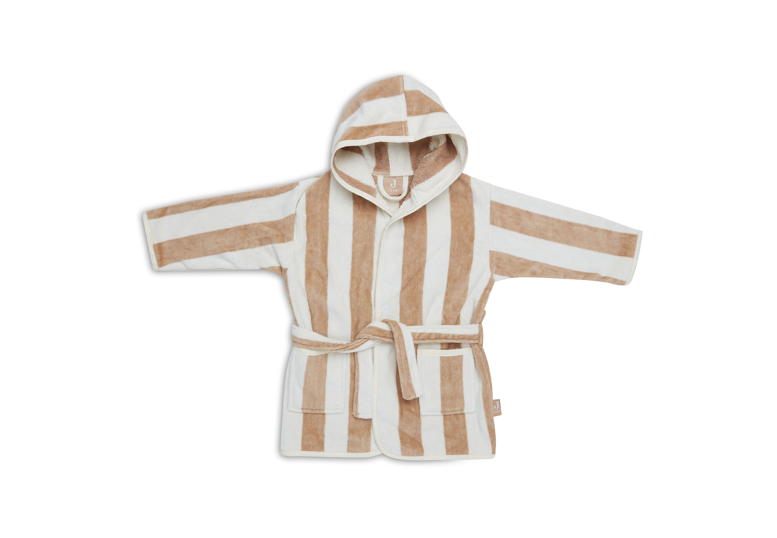 Badjas 3-4 jaar Stripe Terry - Biscuit - GOTS