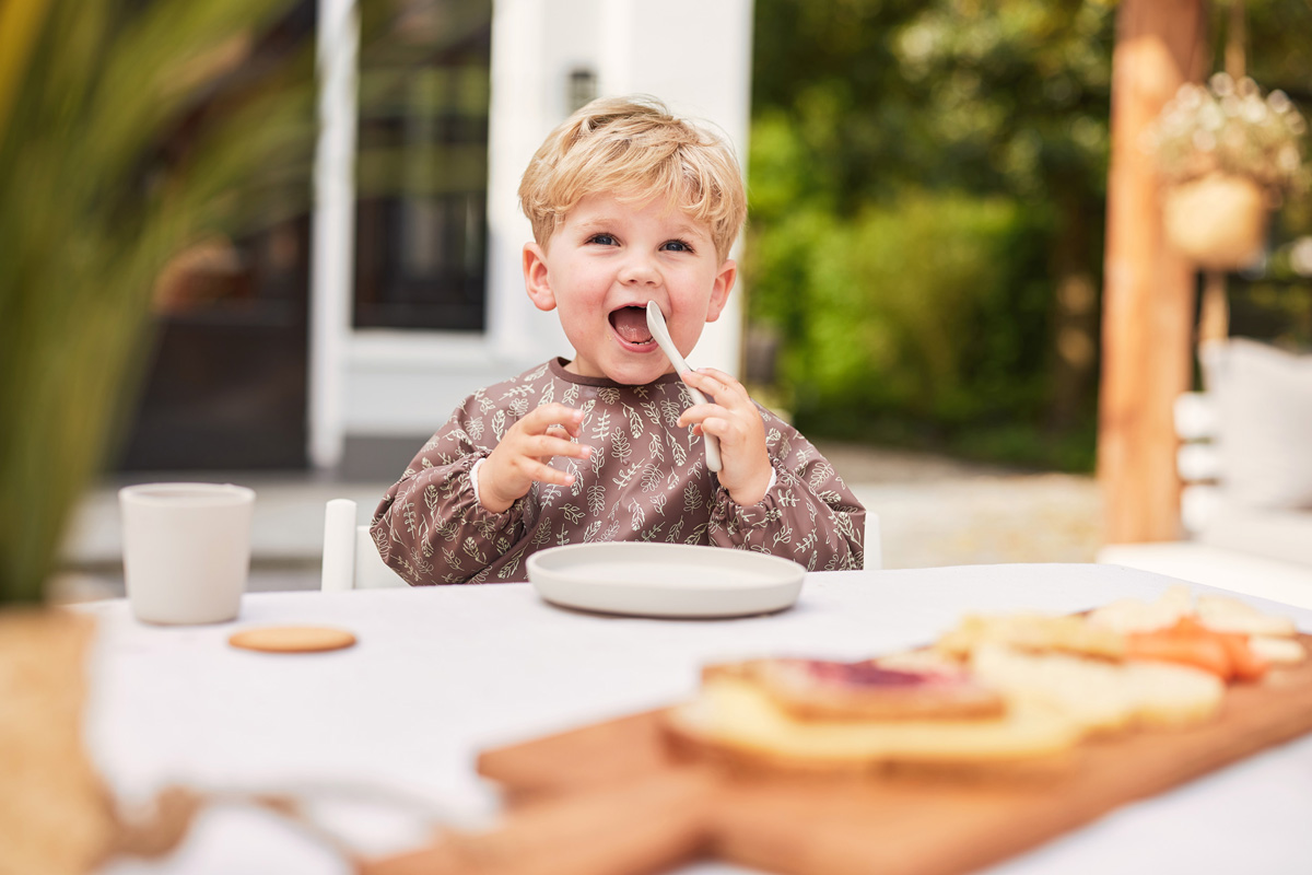 Kinderserviesset Siliconen 4-delig - Nougat