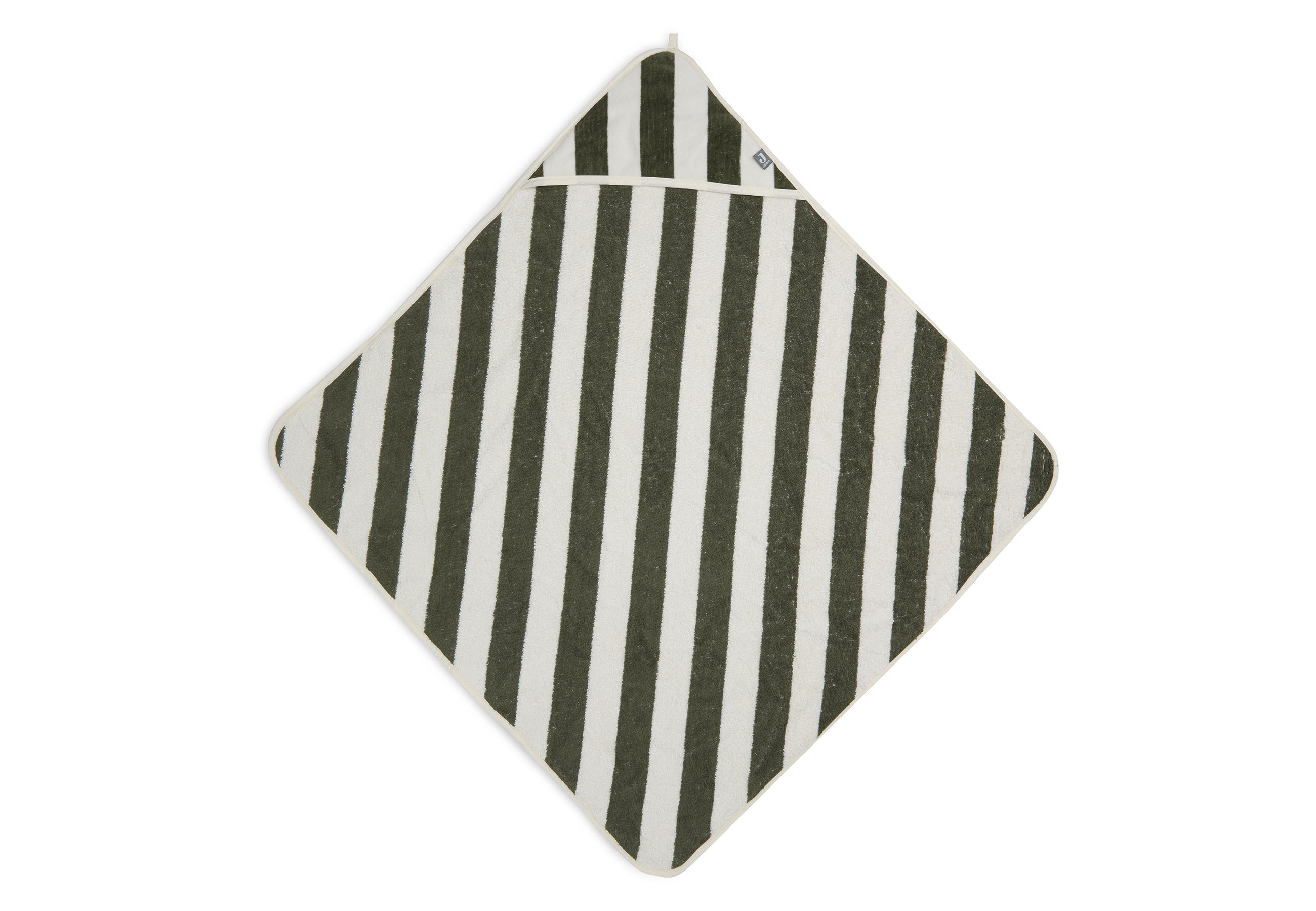 Badcape Stripe Terry - Leaf green - GOTS