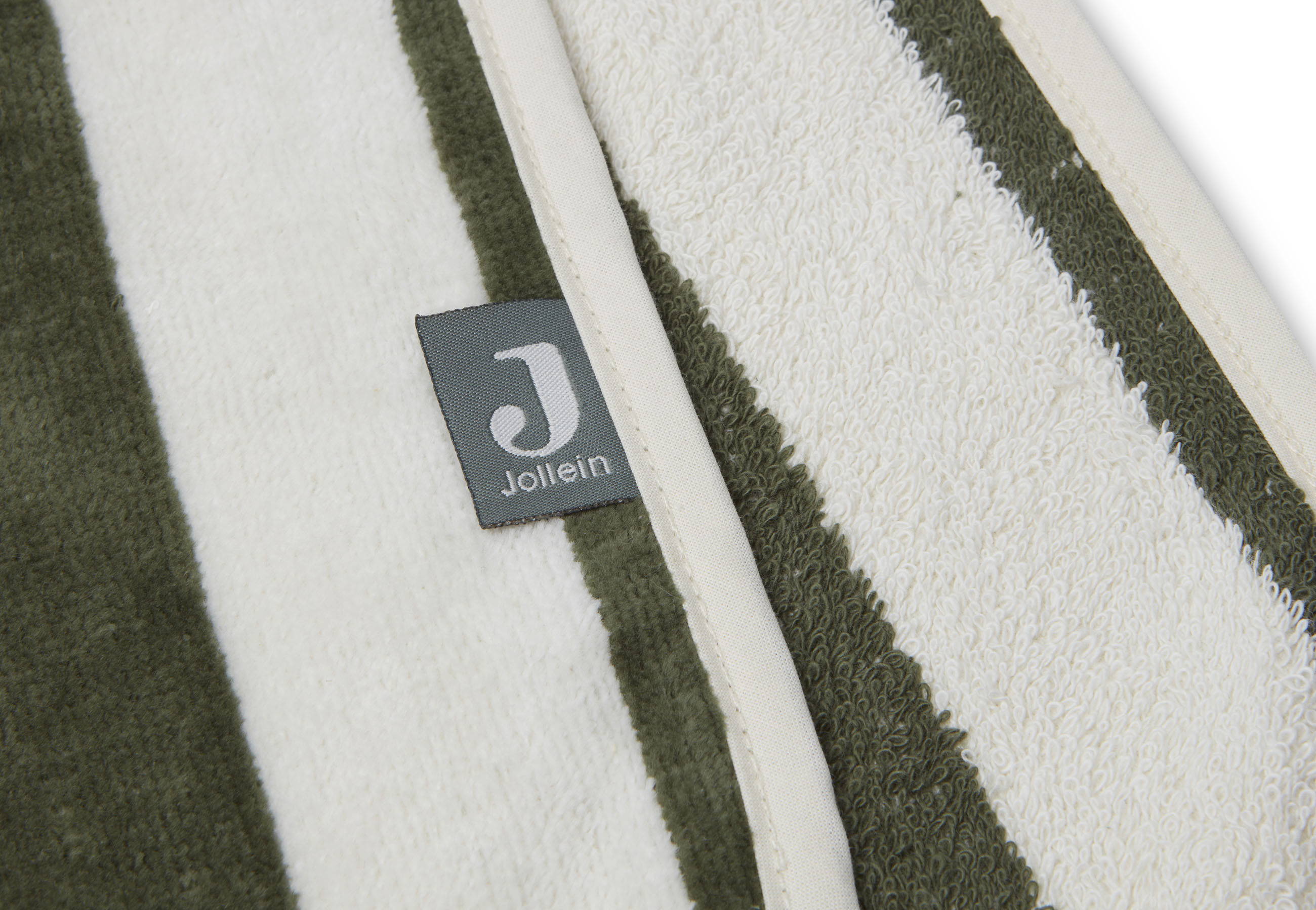 Badponcho Stripe Terry - Leaf green - GOTS