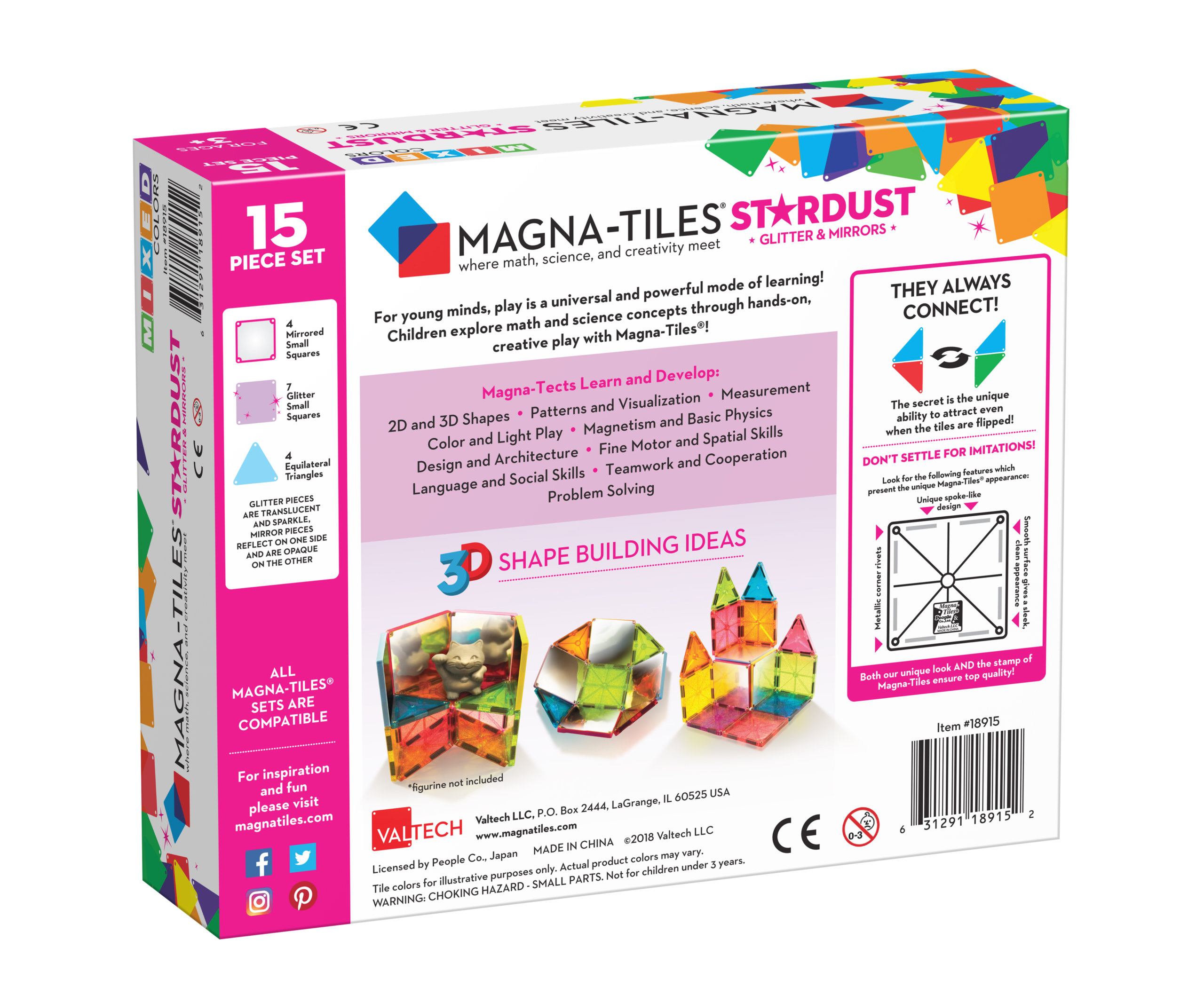 MAGNA-TILES Stardust 15 stuks