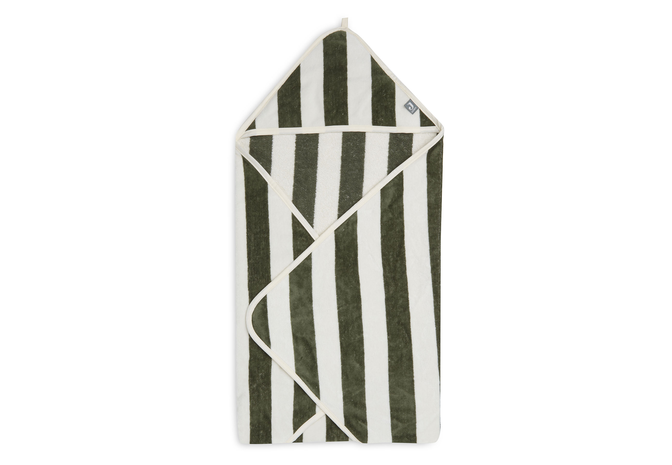 Badcape Stripe Terry - Leaf green - GOTS