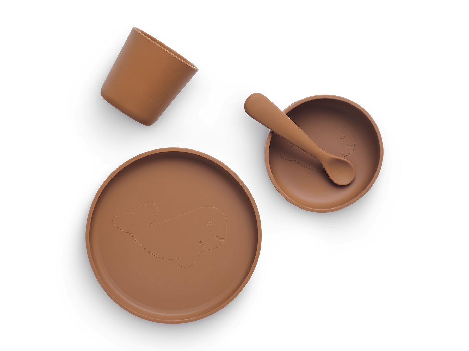 Kinderserviesset Siliconen 4-delig - Caramel