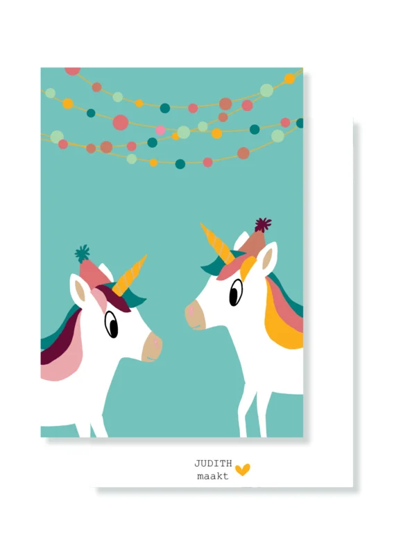 Kaart Unicorn feest