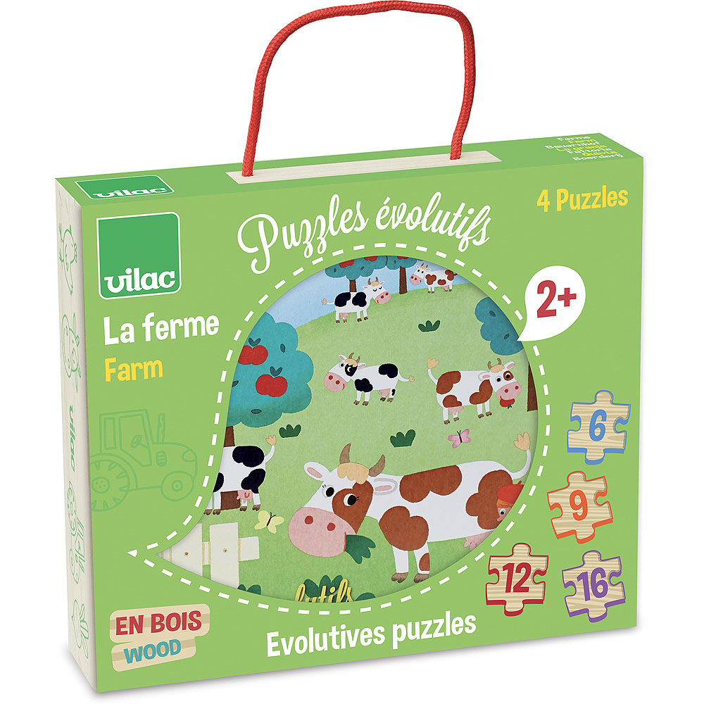 Groei puzzels (6, 9, 12, 16st) - Boerderij