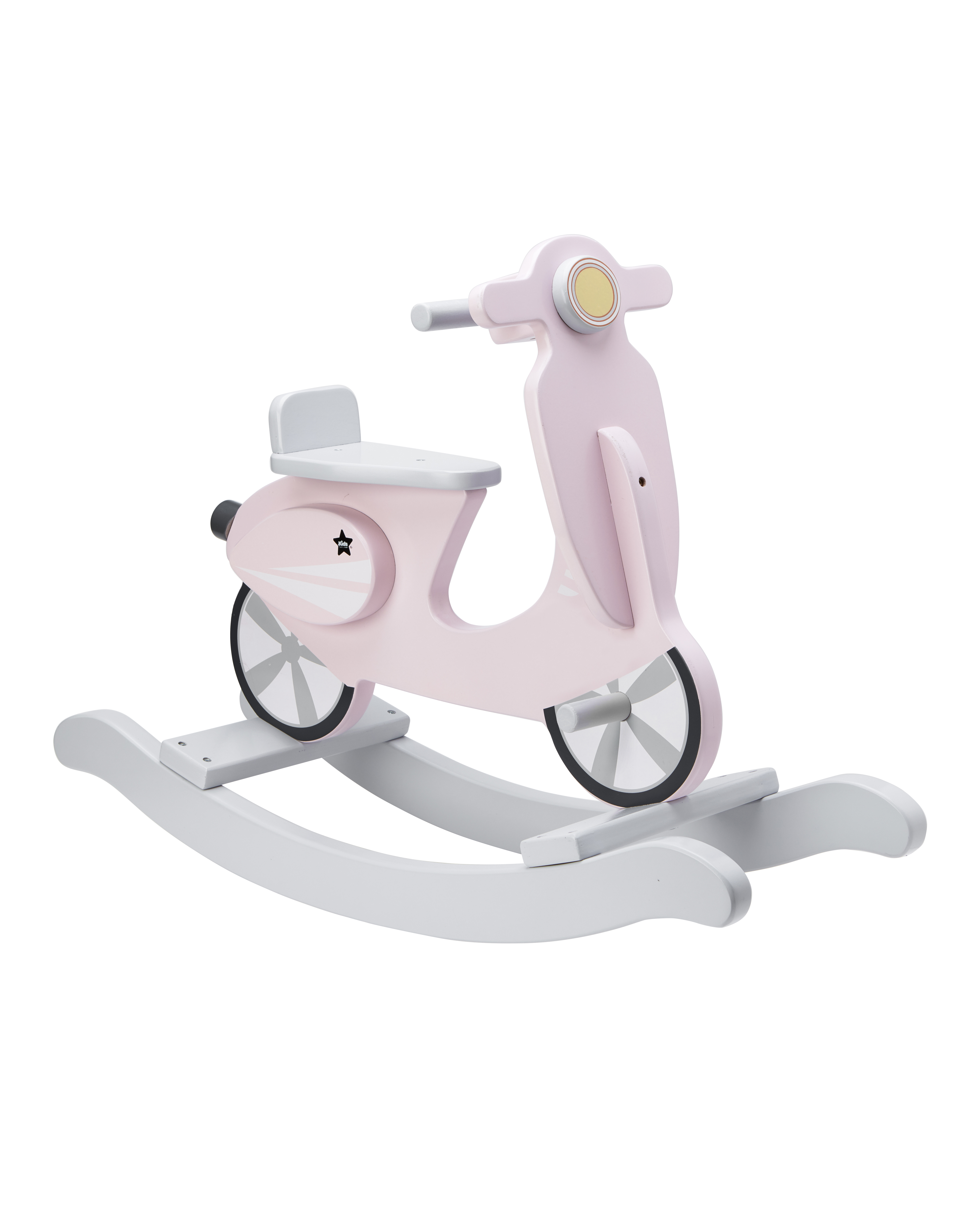 Houten Schommelscooter - Roze / wit