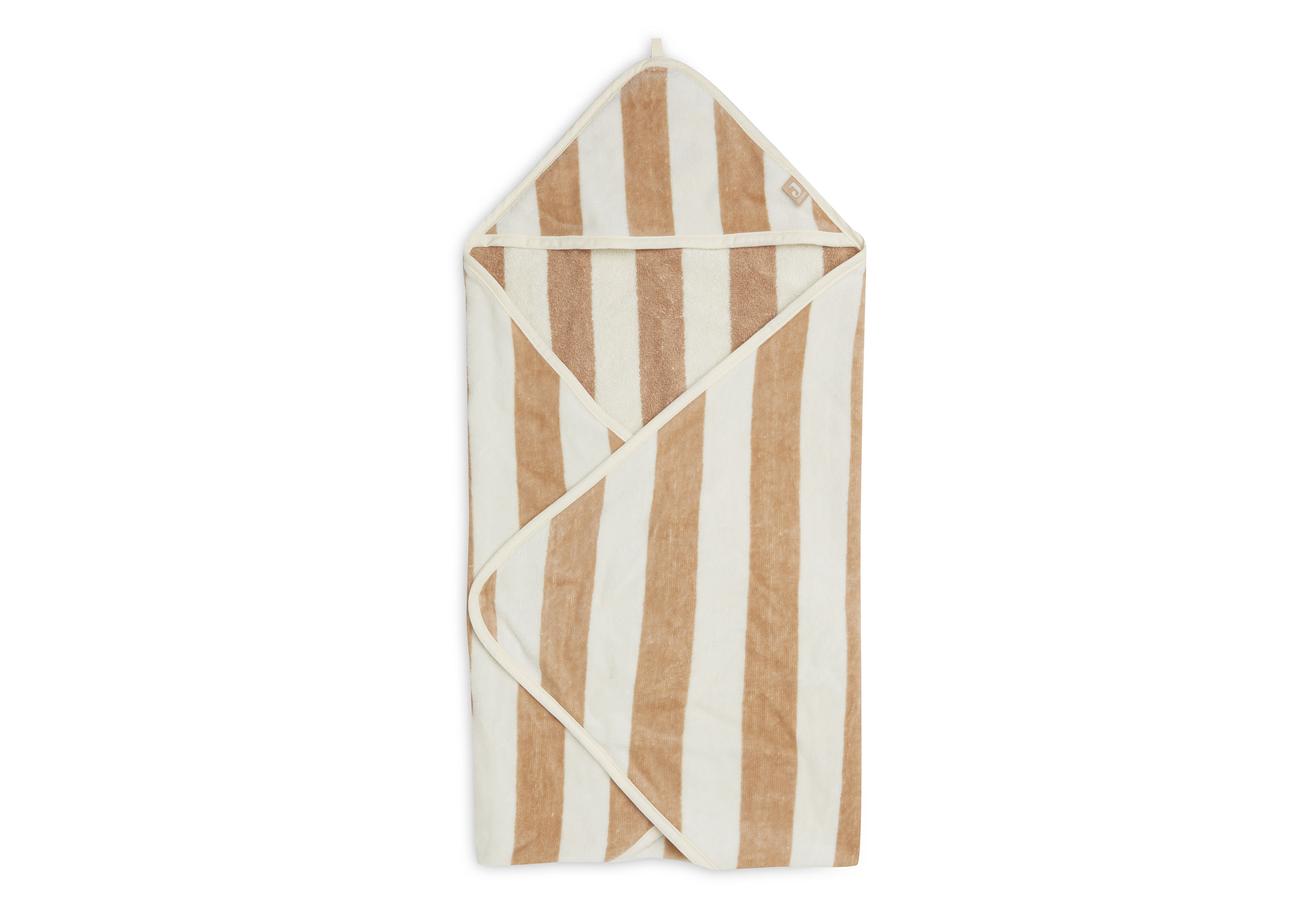 Badcape Stripe Terry - Biscuit - GOTS
