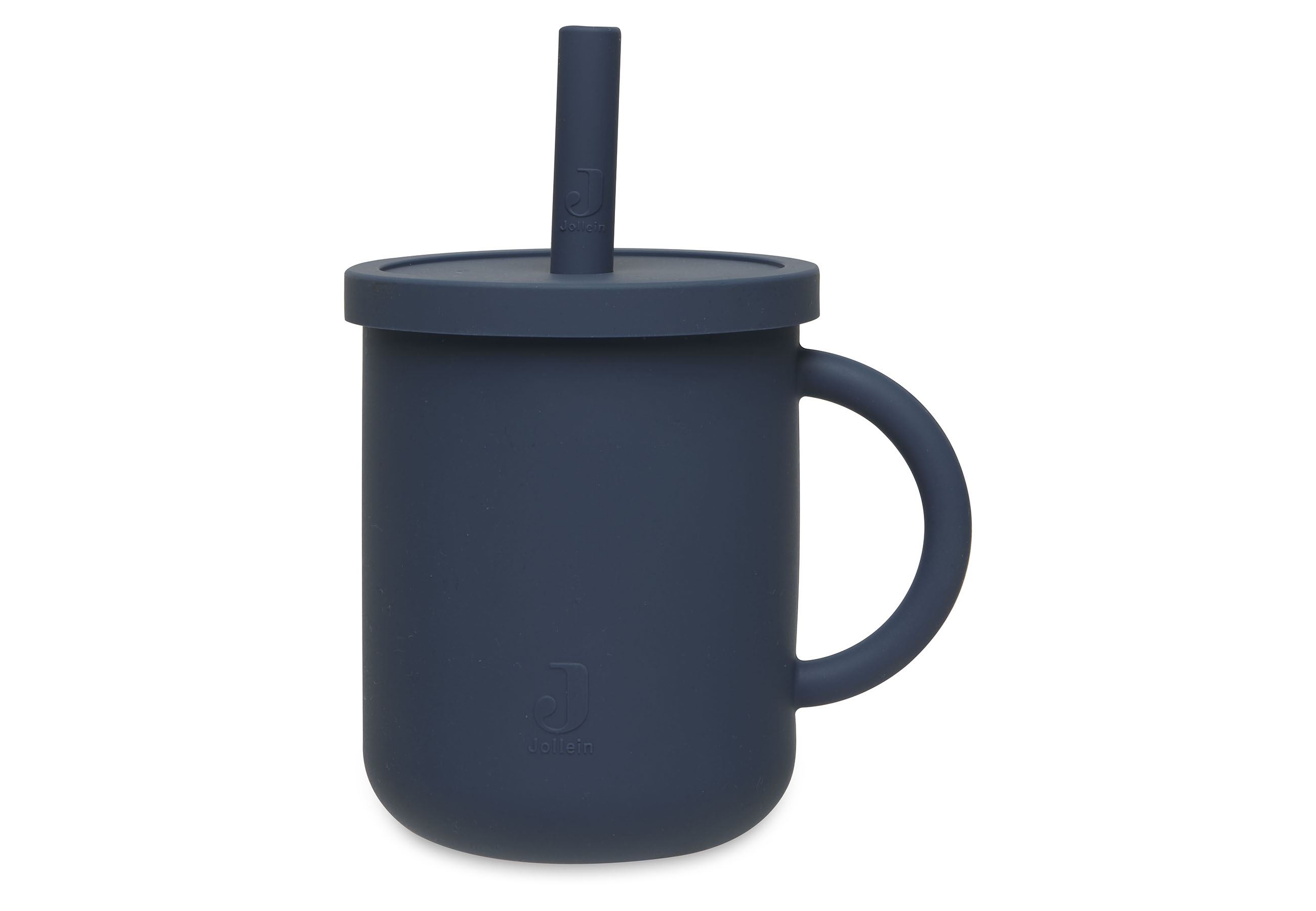 Drinkbeker Met Rietje Siliconen - Jeans blue