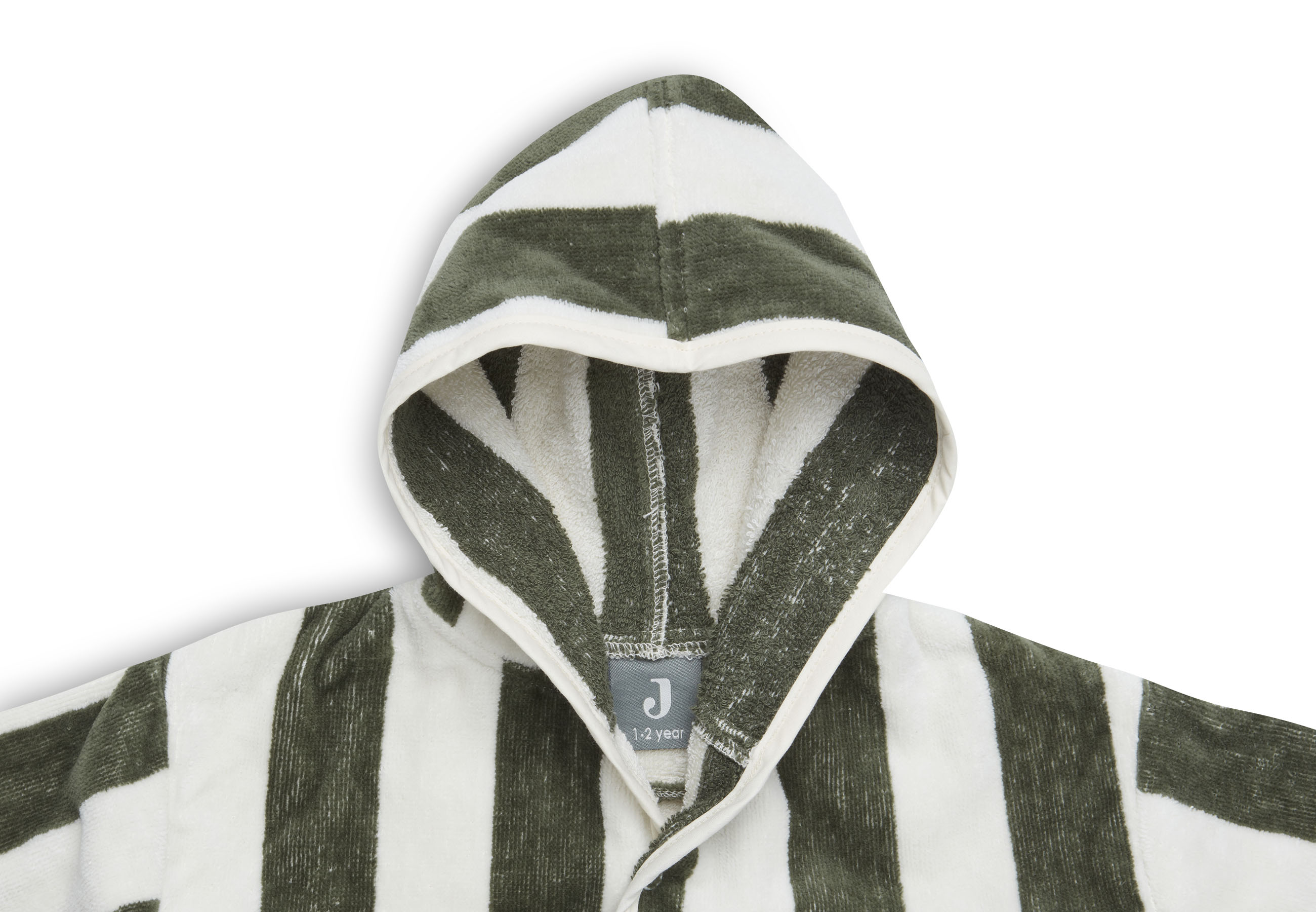 Badjas 1-2 jaar Stripe Terry - Leaf green - GOTS Badjas 1-2 jaar Stripe Terry - Leaf green - GOTS