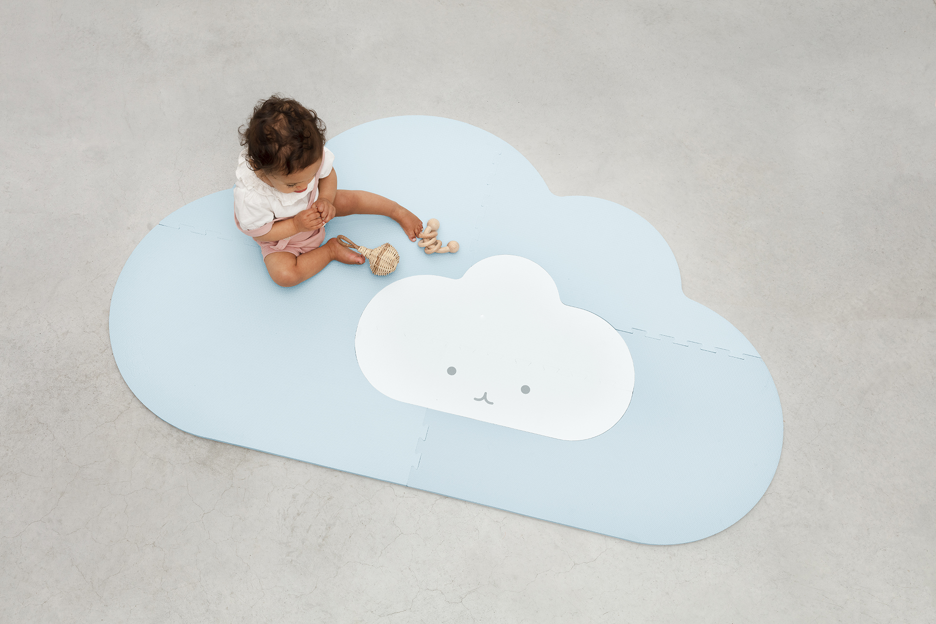 Speelmat cloud small - dusty blue Speelmat cloud small - dusty blue