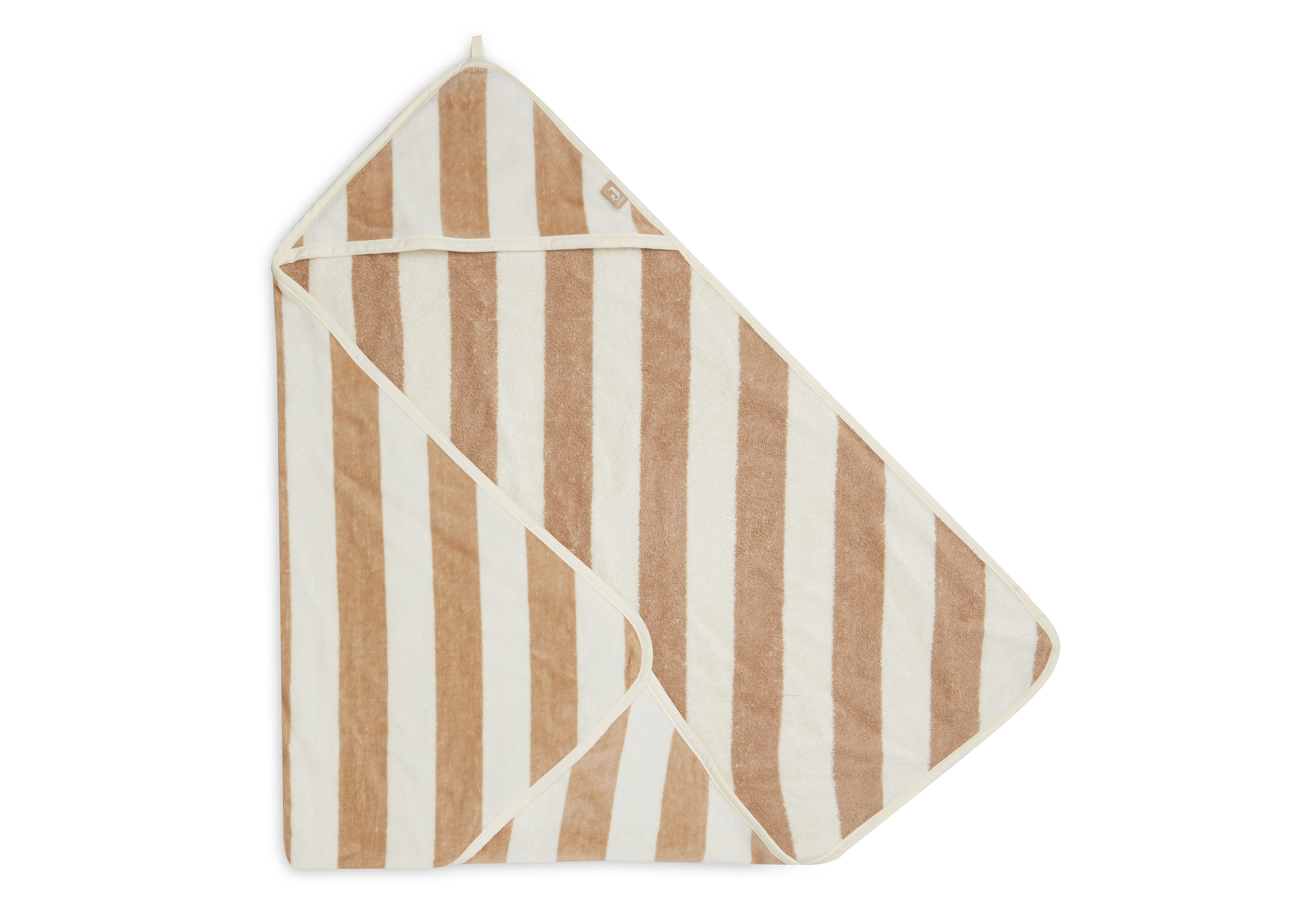 Badcape Stripe Terry - Biscuit - GOTS
