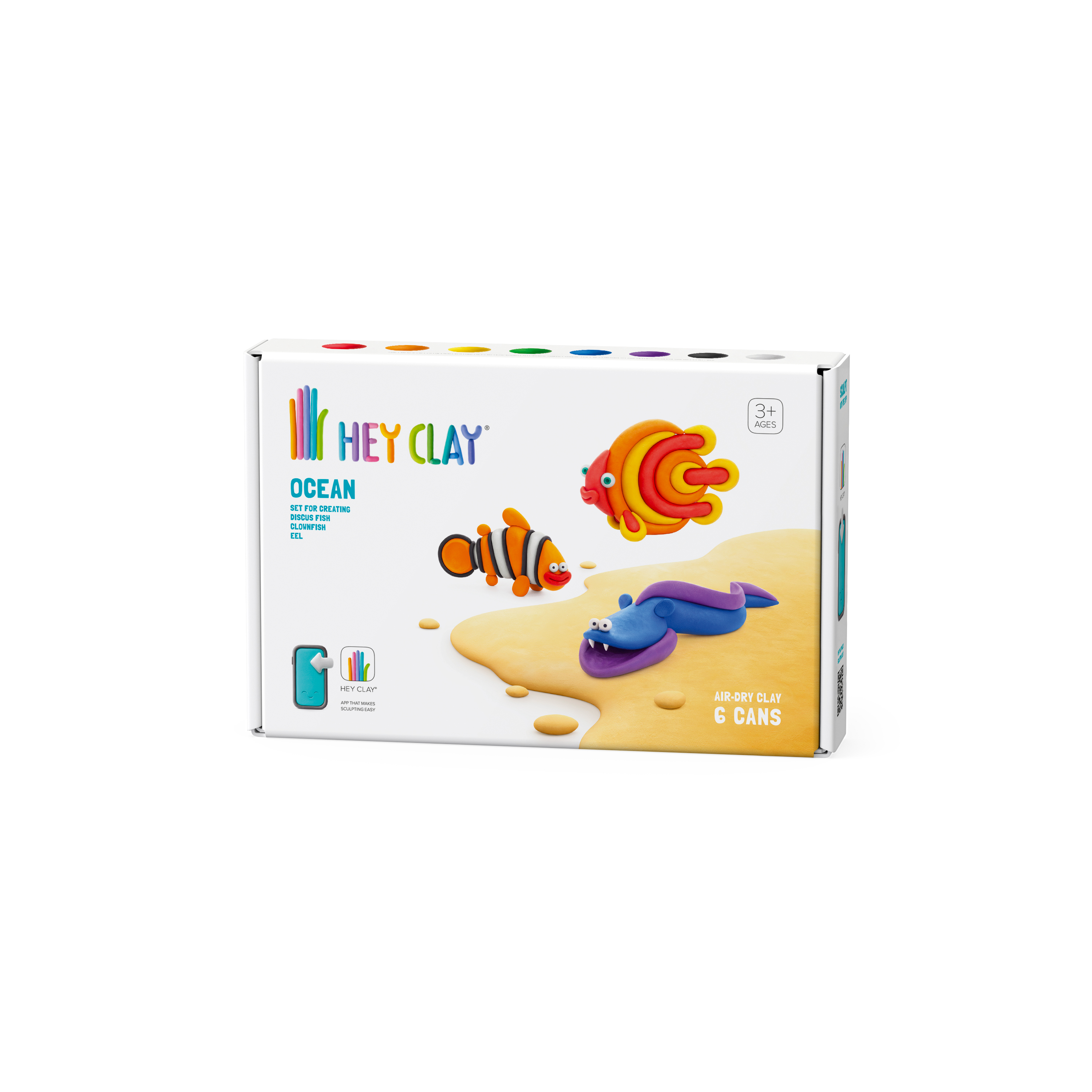 Boetseerklei Oceaan - 3 figuren - Discusvis / clown vis / Aal 