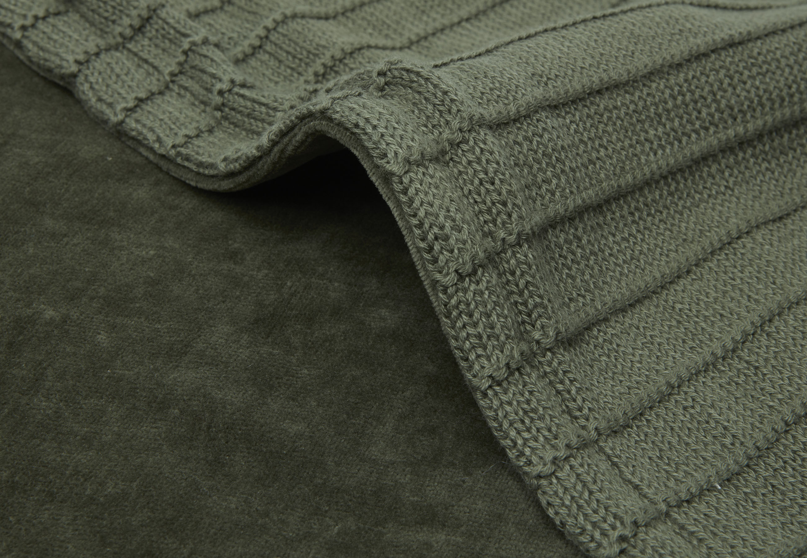 Deken Ledikant Velvet Pure Knit - Leaf green