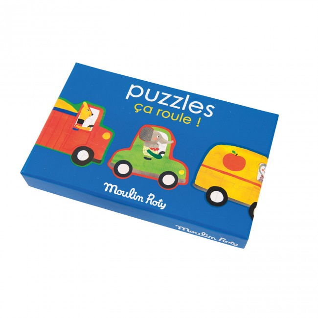Set van 4 puzzels autos - Les Popipop