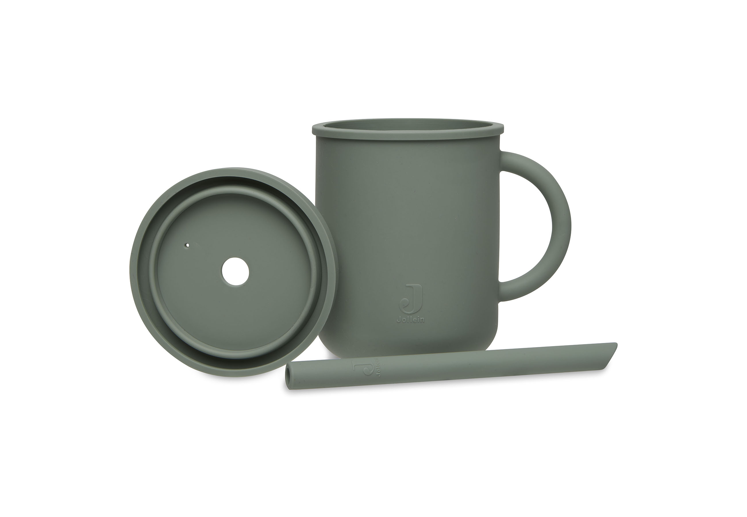 Drinkbeker Met Rietje Siliconen - Ash green