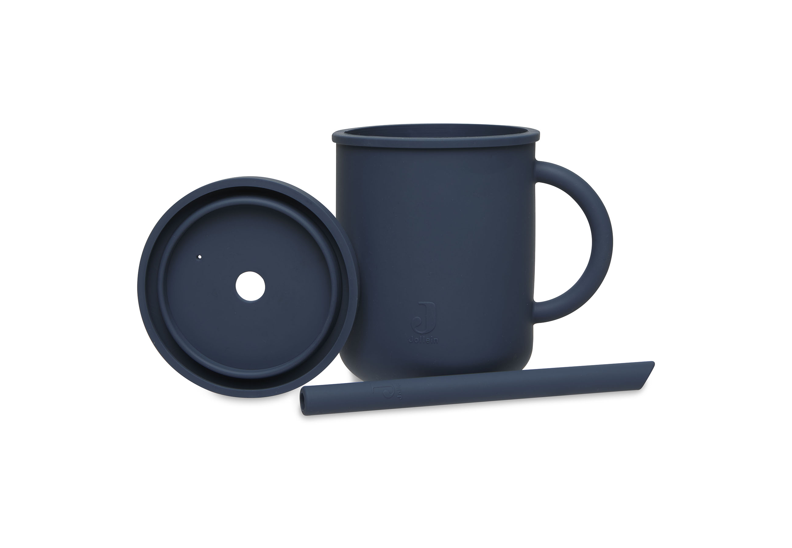 Drinkbeker Met Rietje Siliconen - Jeans blue