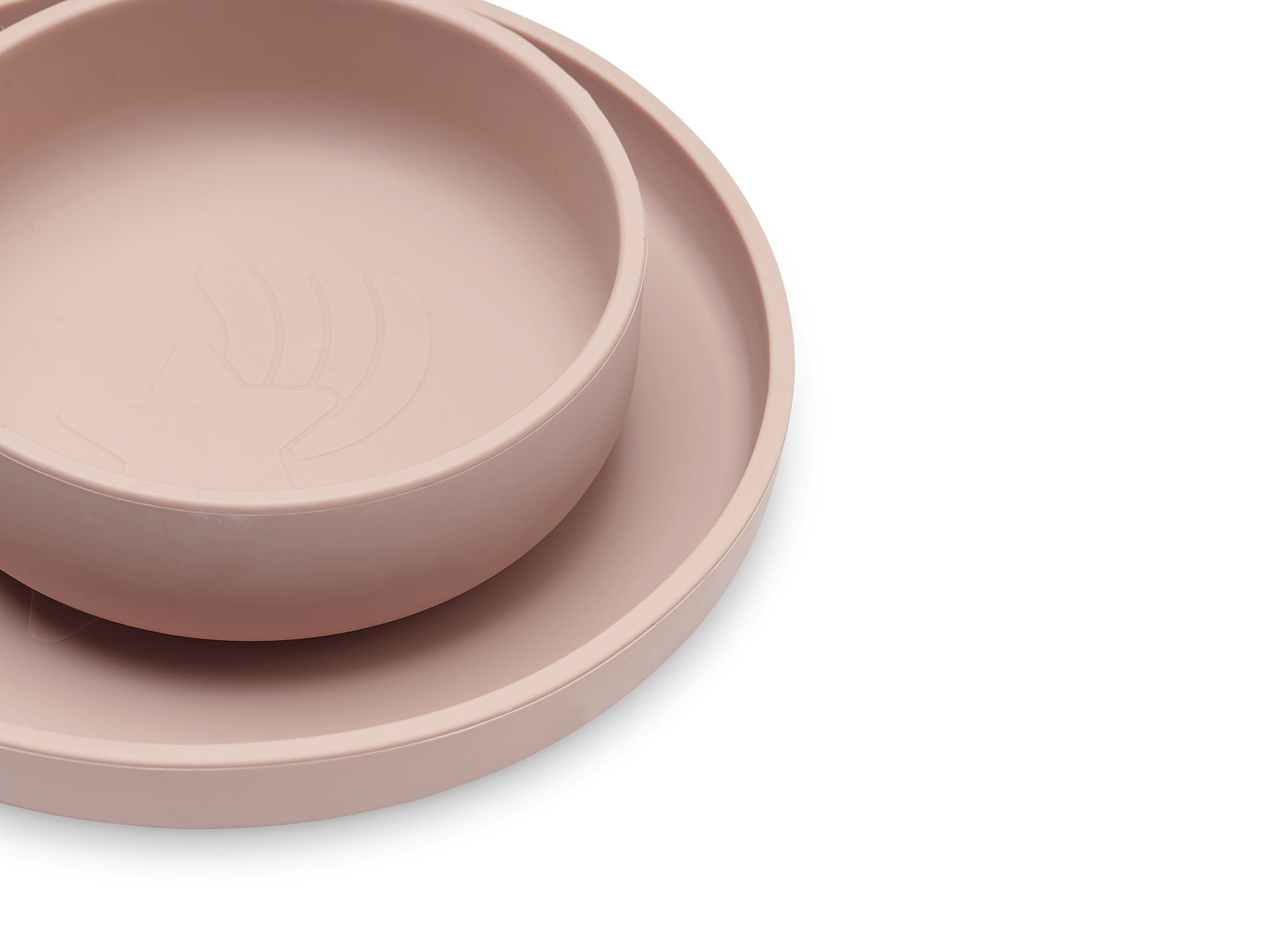 Kinderserviesset Siliconen 4-delig - Pale pink