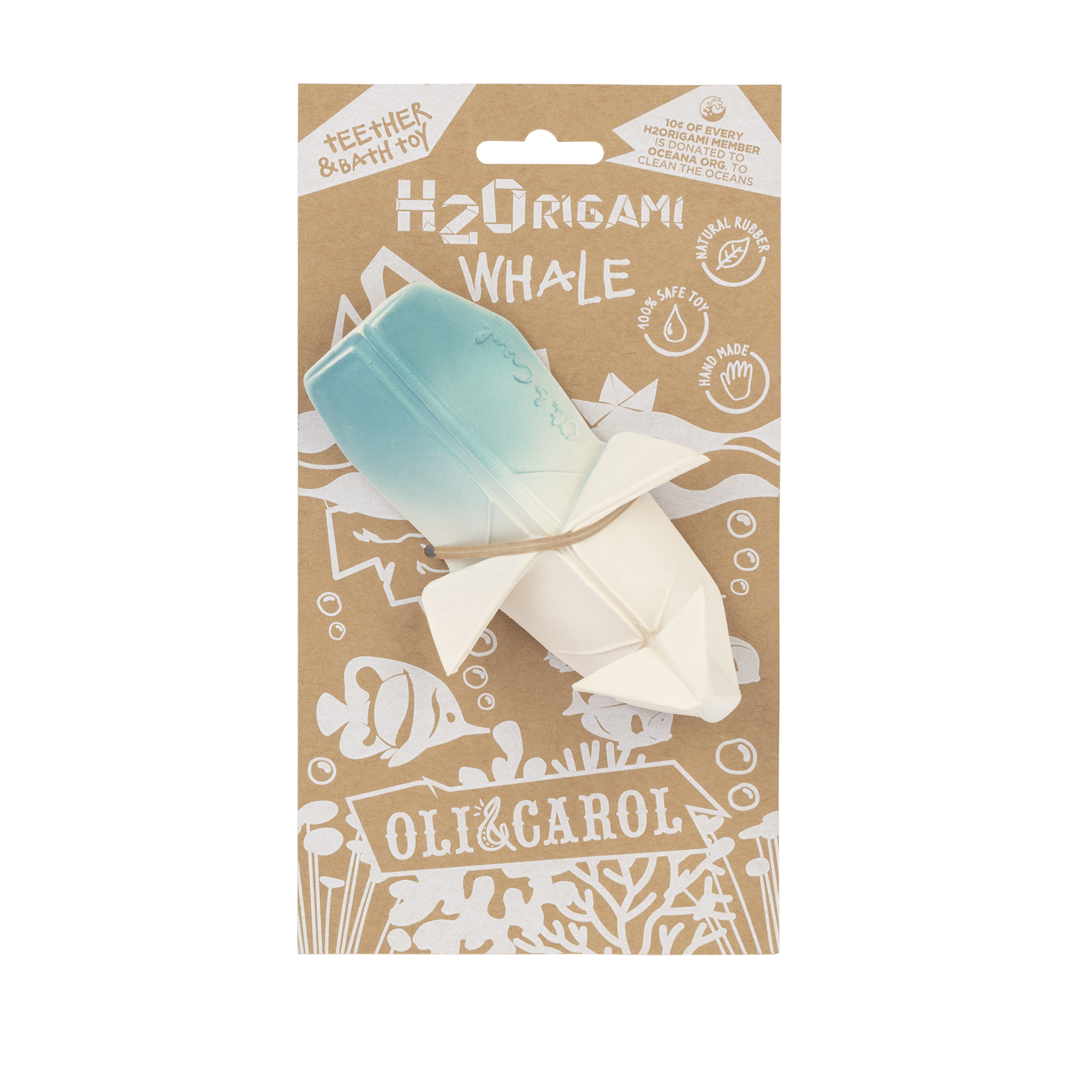 H2Origami bad- en bijtspeeltje walvis
