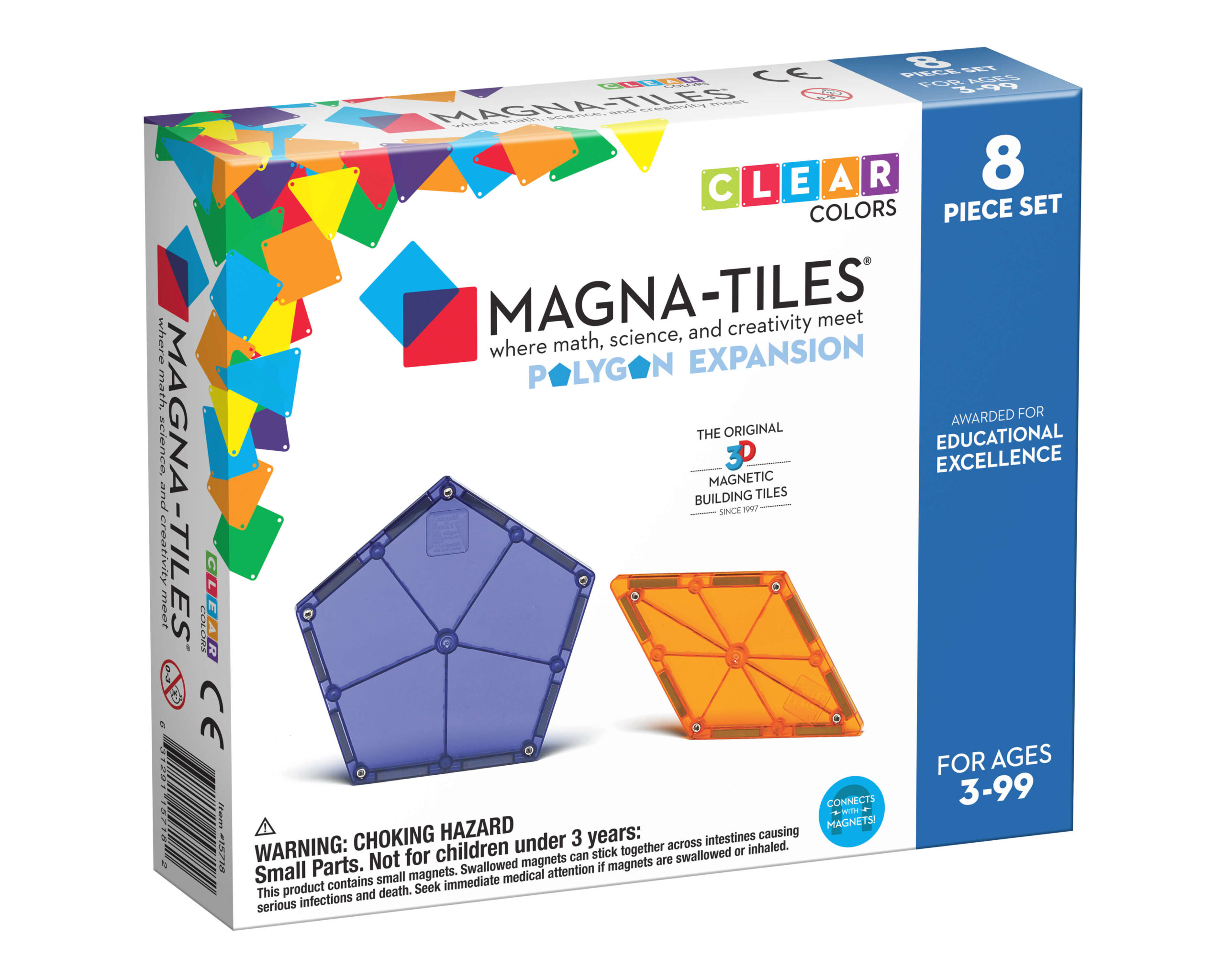 MAGNA-TILES Uitbreidingsset - Veelhoeken - 8 stuks