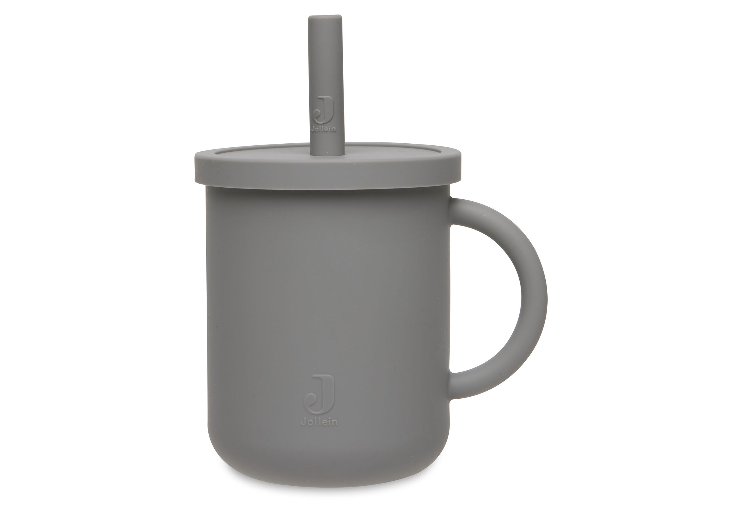 Drinkbeker Met Rietje Siliconen - Storm grey
