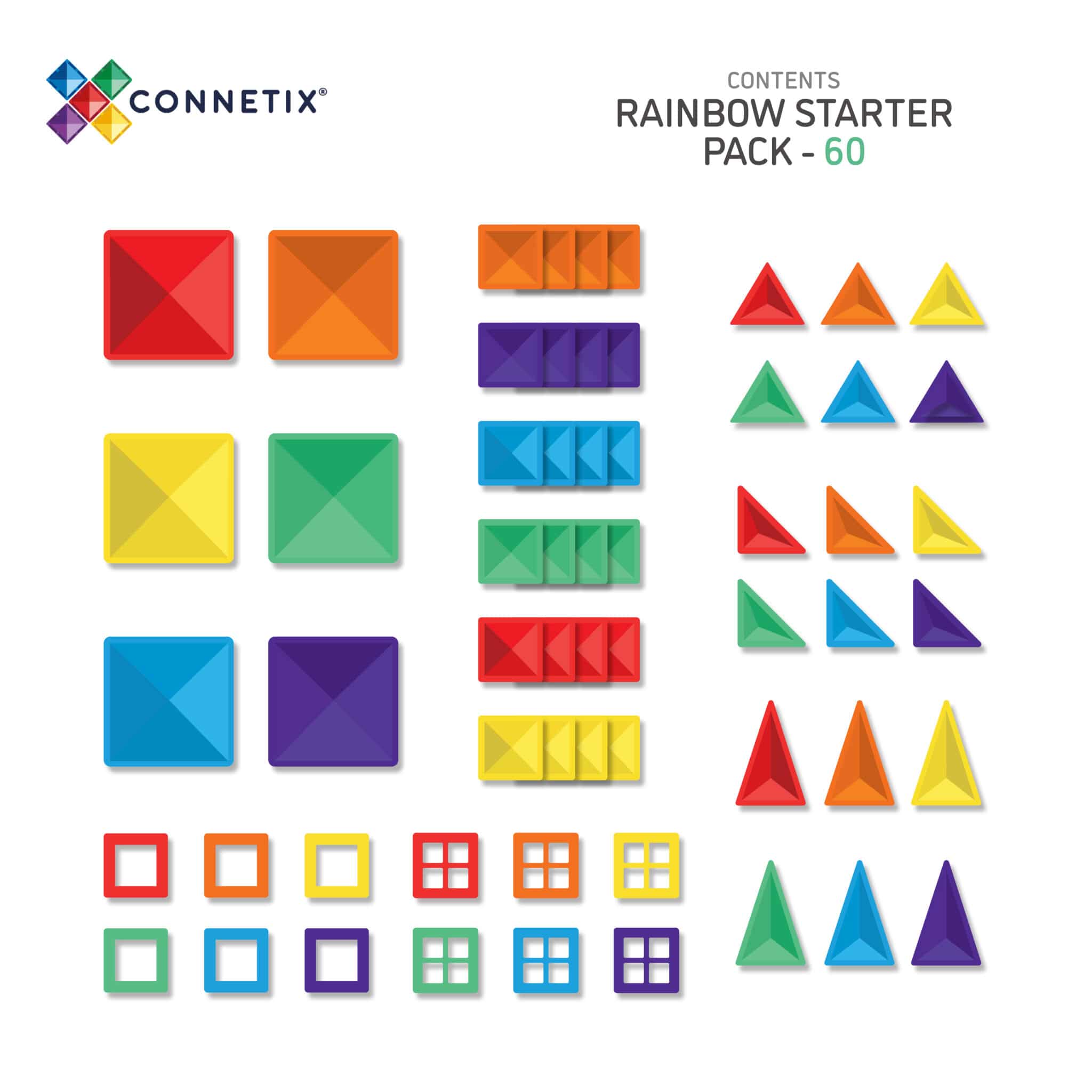 Connetix Rainbow Starter Pack - 60 stuks