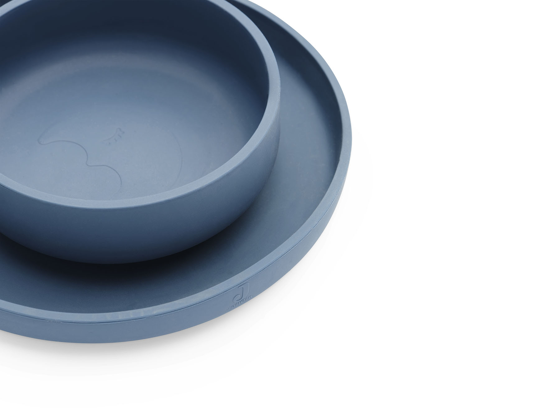Kinderserviesset Siliconen 4-delig - Jeans blue